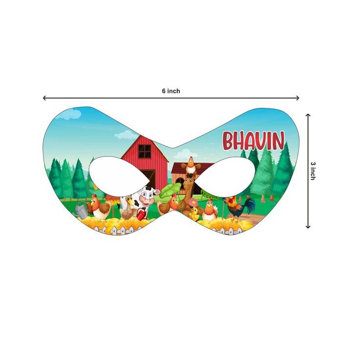 Custom Farm Theme Birthday Eye Mask with Baby Name - Perfect for Farm Birthday Party Decorations, Baby Showers & Themed Events