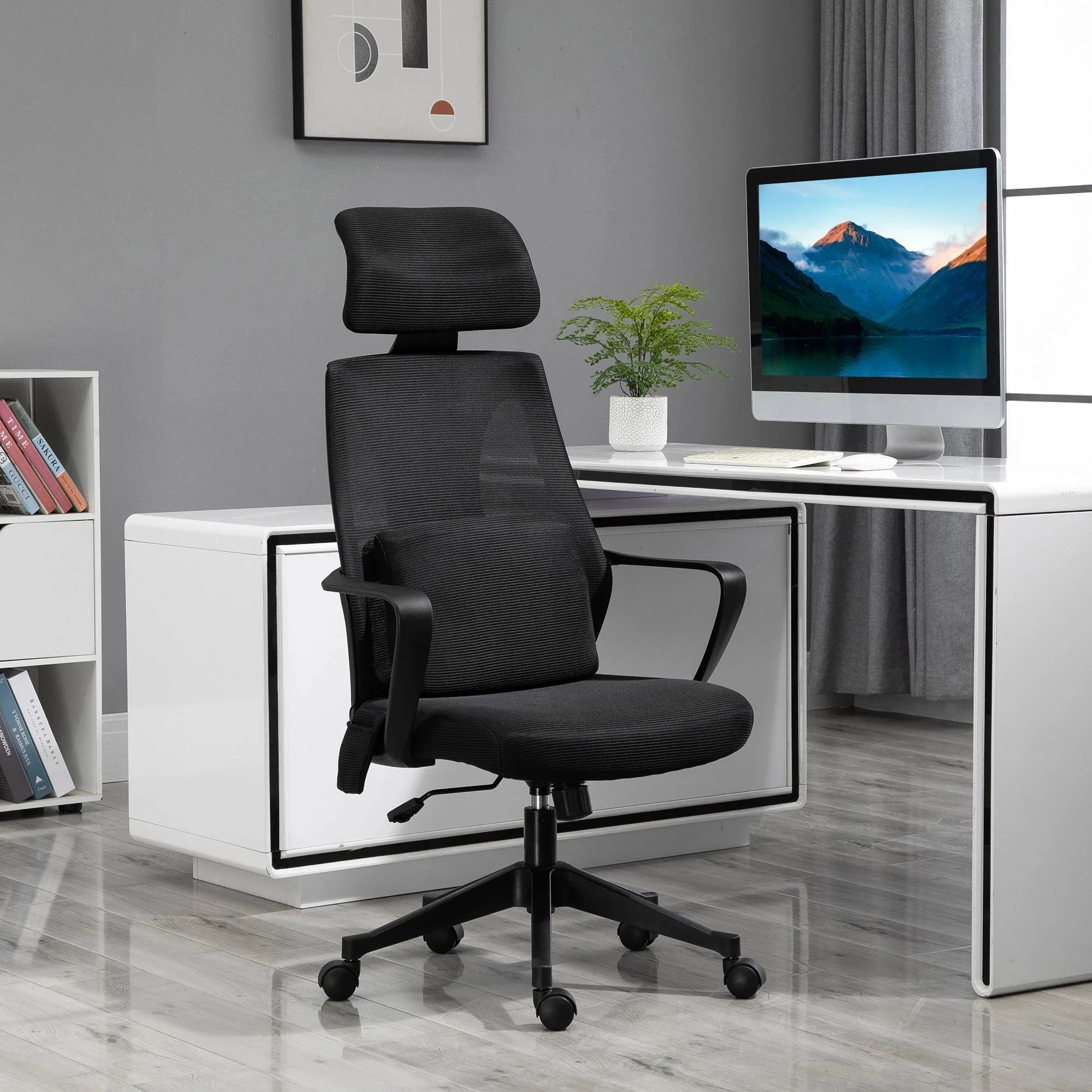 Premium High Back Ergonomic Executive Office Chair with Adjustable Lumbar Support & Massage Function - Perfect for Home Office, Gaming Setup, and Long Work Sessions