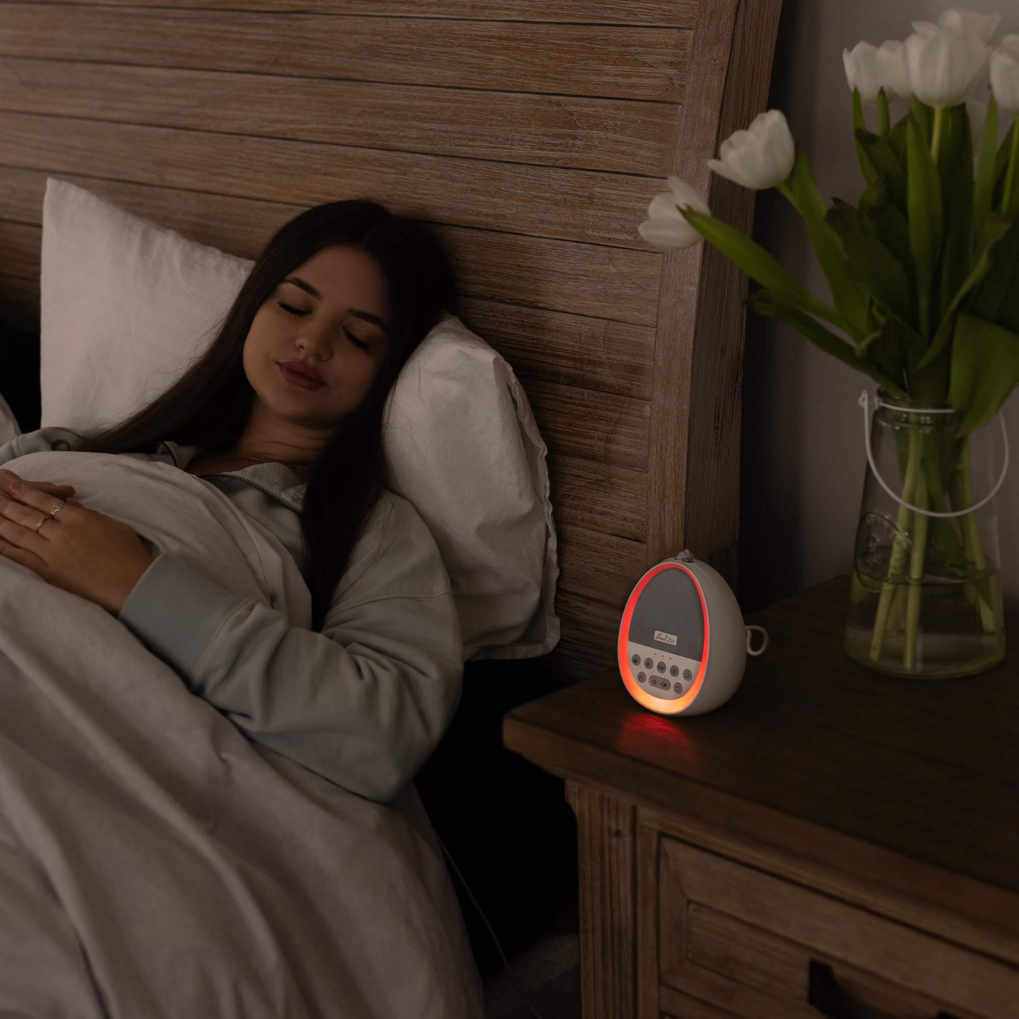 Sweet Zzz White Noise Machine for Adults & Babies - 29 Soothing Natural Sounds (Rain, Ocean Waves, Lullabies) Portable Sleep Aid with Night Light - Perfect for Nursery, Office, Travel & Meditation