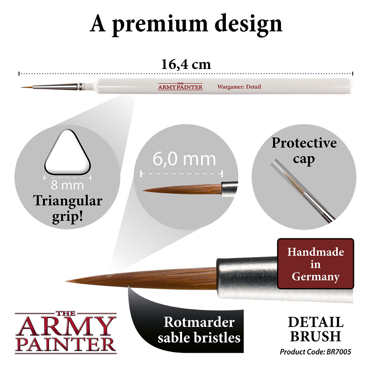 Premium Wargamer Paint Brushes for Miniatures - Fine Detail Brush Set for Tabletop Gaming, Warhammer & Model Painting - Perfect for Miniature Wargaming, Dioramas & Hobby Projects