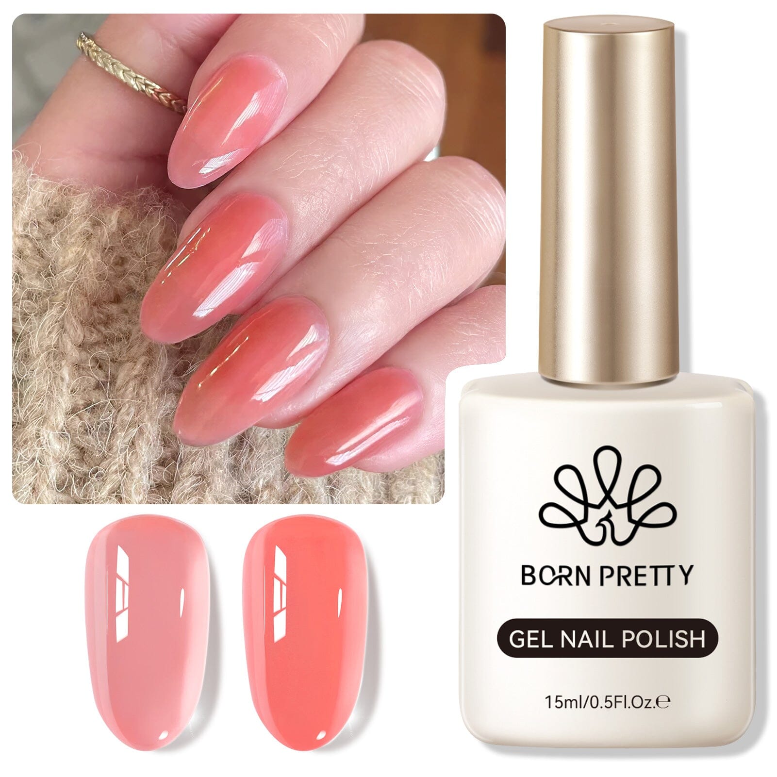 Hema Free Milky Jelly Gel Polish #15 - 15ml Nail Polish for Salon & Home Manicure - Vegan, Cruelty Free, Long Lasting Nail Art Gel - Perfect for DIY Nails, Professional Use & Gift Giving