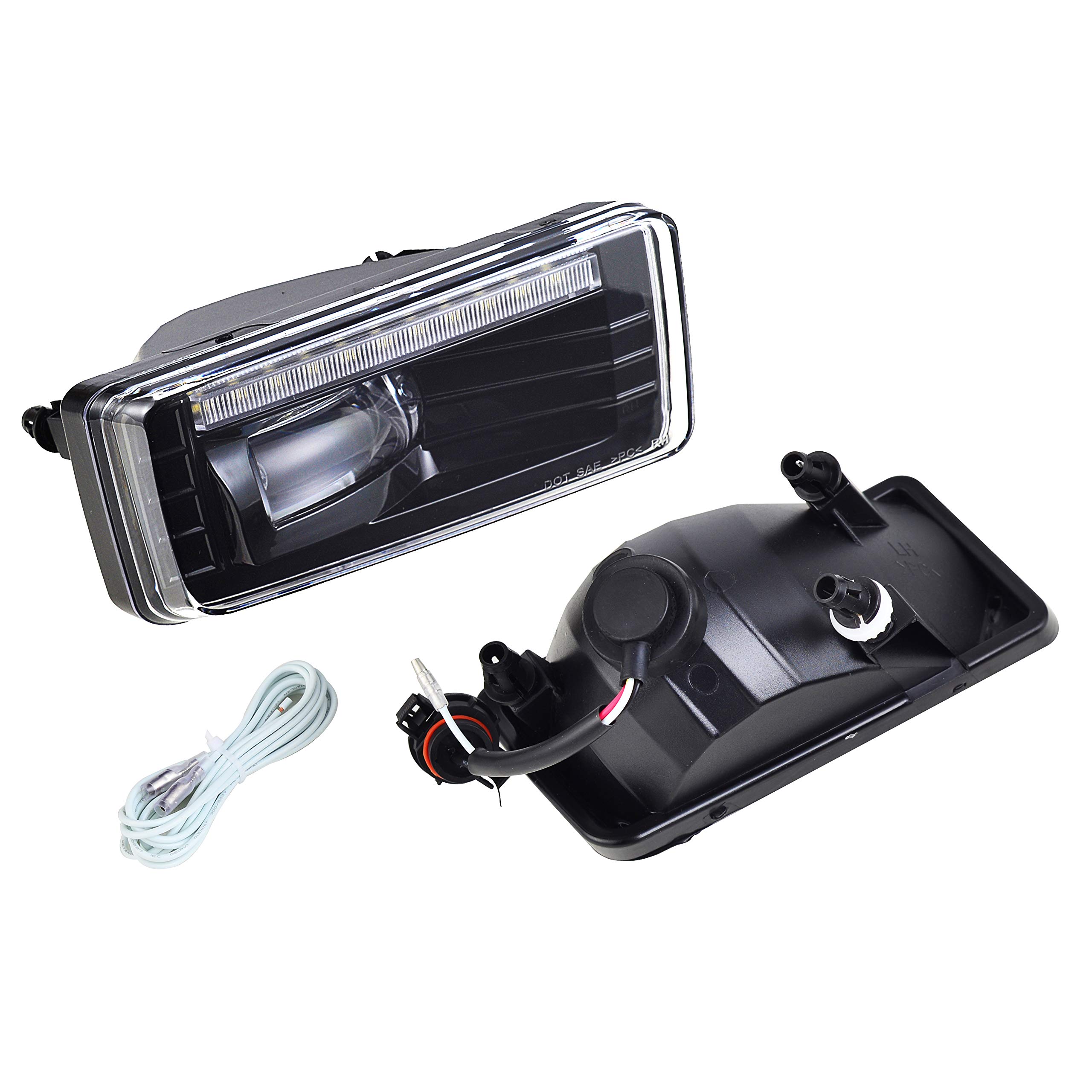 Tecoom LED Fog Lights with Daytime Running Lamps - Compatible with 2007-2015 Cadillac Escalade, Chevrolet Silverado/Avalanche/Suburban/Tahoe, GMC Sierra/Yukon - High Visibility for Night Driving & Off-Road Adventures