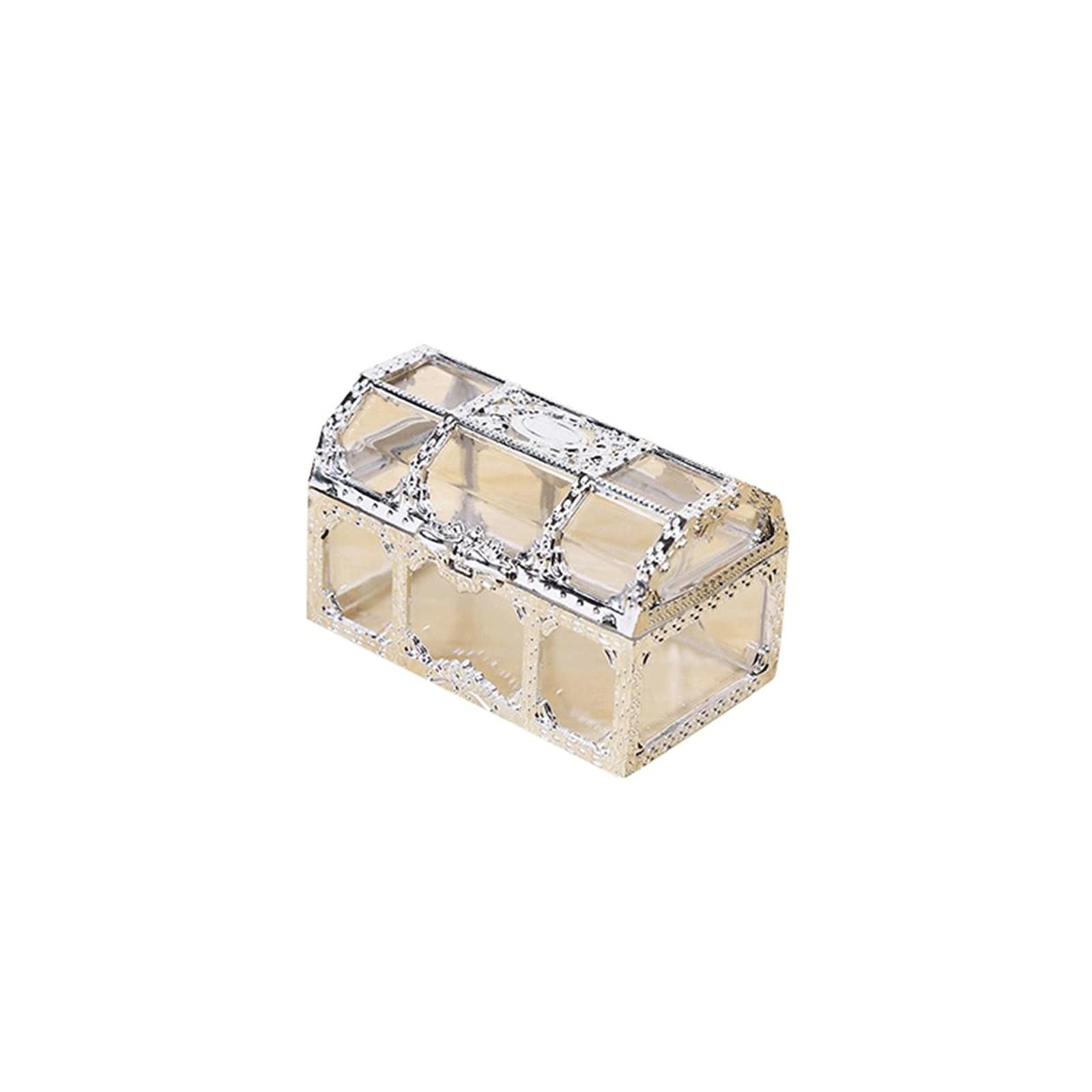 Vintage Transparent Jewelry Box - Silver Jewelry Organizer with Lid for Rings, Necklaces, Earrings | DIWANG Jewelry Storage Container for Home, Travel & Gift Giving