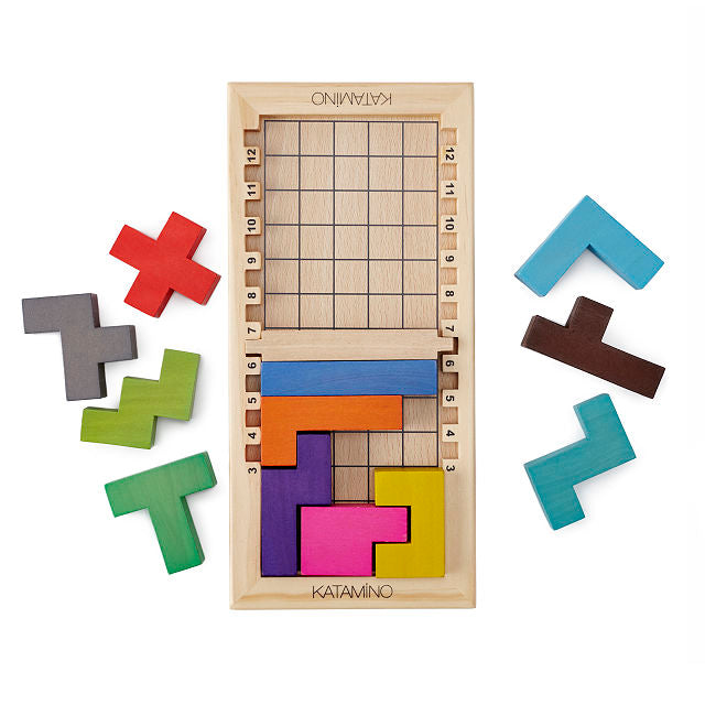Katamino Wooden Puzzle Game - Brain Teaser for Kids & Adults - Fun Family Board Game for Strategy & Logic Skills - Perfect for Home, Classroom & Travel
