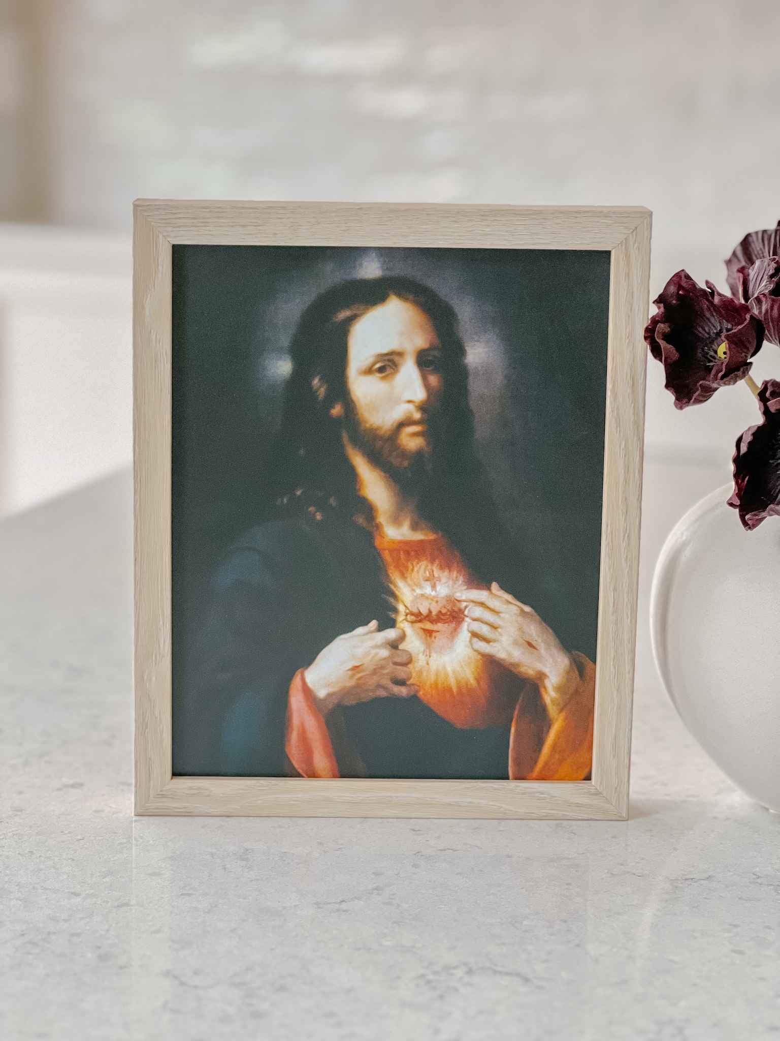 Sacred Heart Print - Religious Wall Art Decor for Home, Church & Office - Perfect for Prayer Rooms & Spiritual Spaces