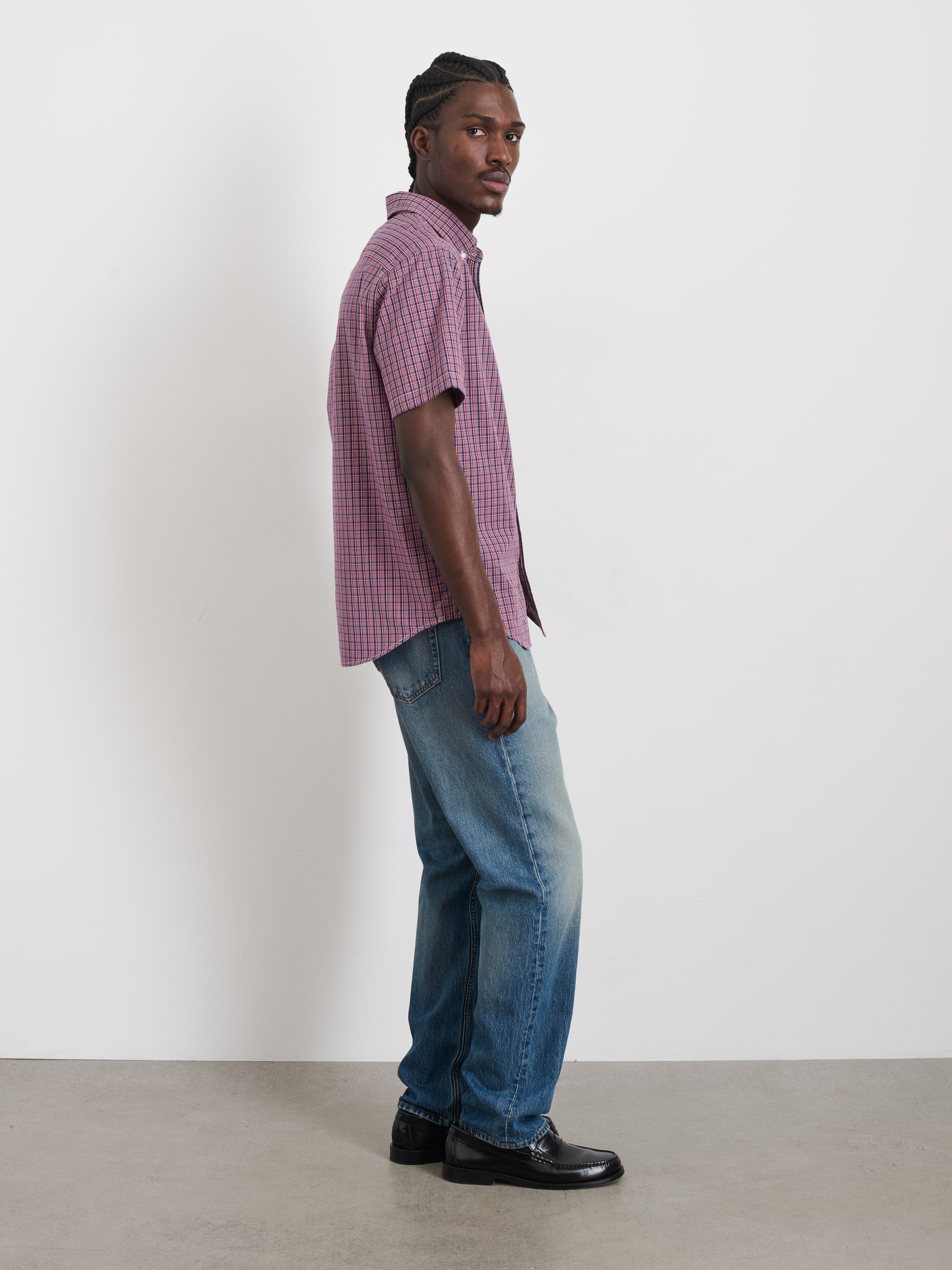 Men's Lightweight Madras Short Sleeve Shirt - Casual Summer Wear for Outdoor Activities & Beach Vacations