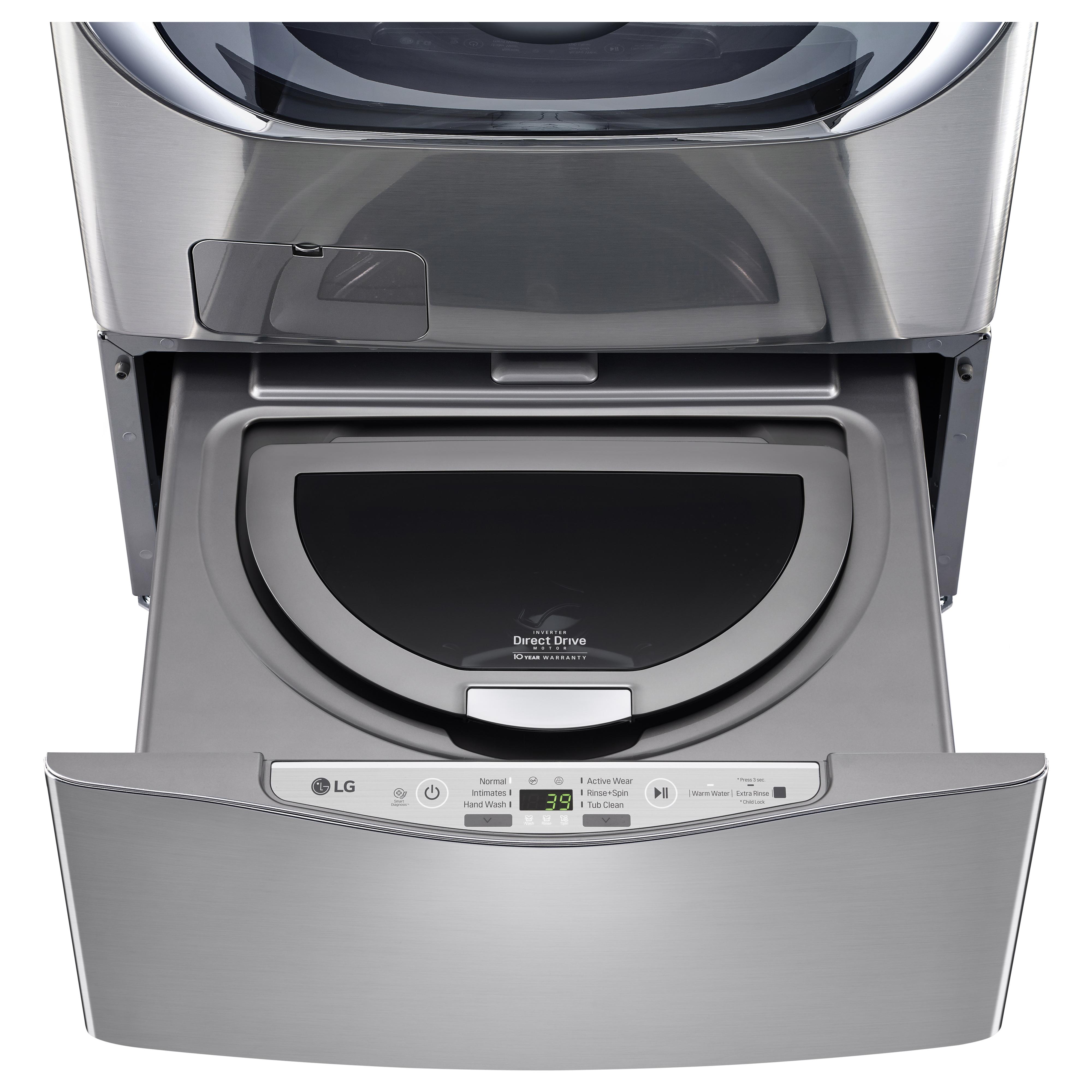 LG 1.1 cu ft Pedestal Washer WD100CV - Compact Laundry Solution for Small Spaces, Apartments & RVs