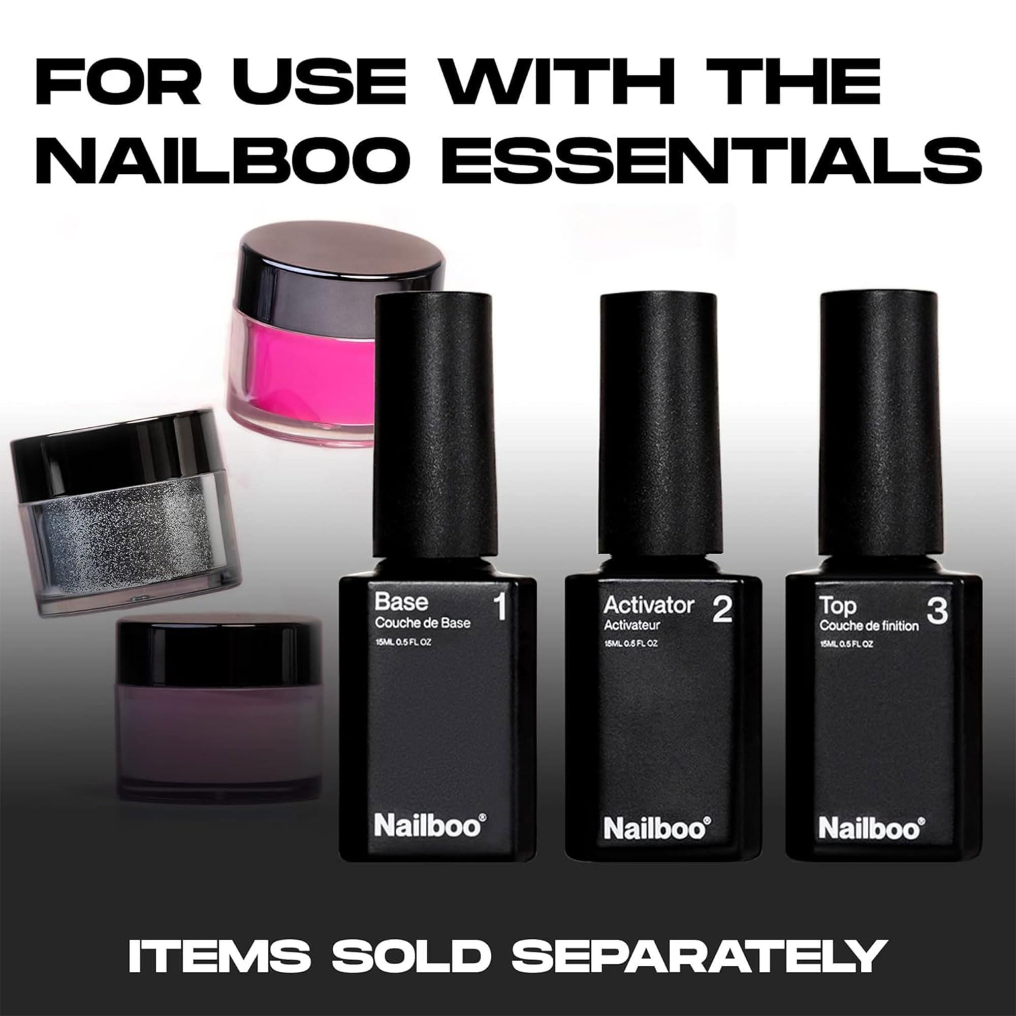Nailboo PREMIUM Nail Dip Powder Kit - 0.5oz Clear Dip Powder for Long-Lasting Salon-Quality Manicures | Works with Nailboo Essential Liquids & Color Powders | Perfect for Home Nail Art, DIY Manicures & Professional Salon Use