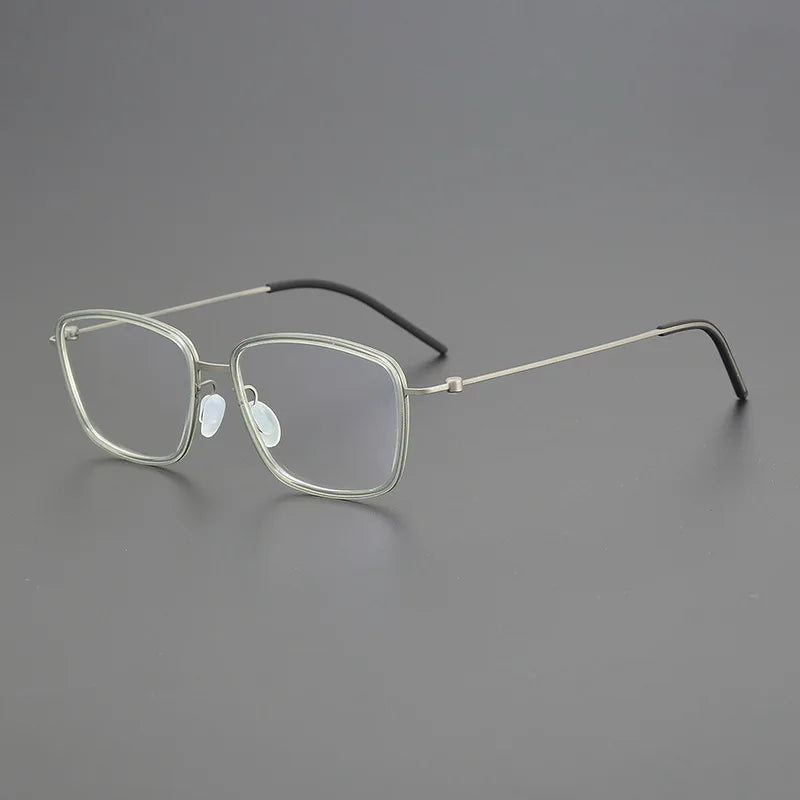 Stylish Black Square Titanium Acetate Eyeglasses for Women - Lightweight Full Rim Glasses Frame L5803 | Perfect for Office, Reading & Everyday Wear