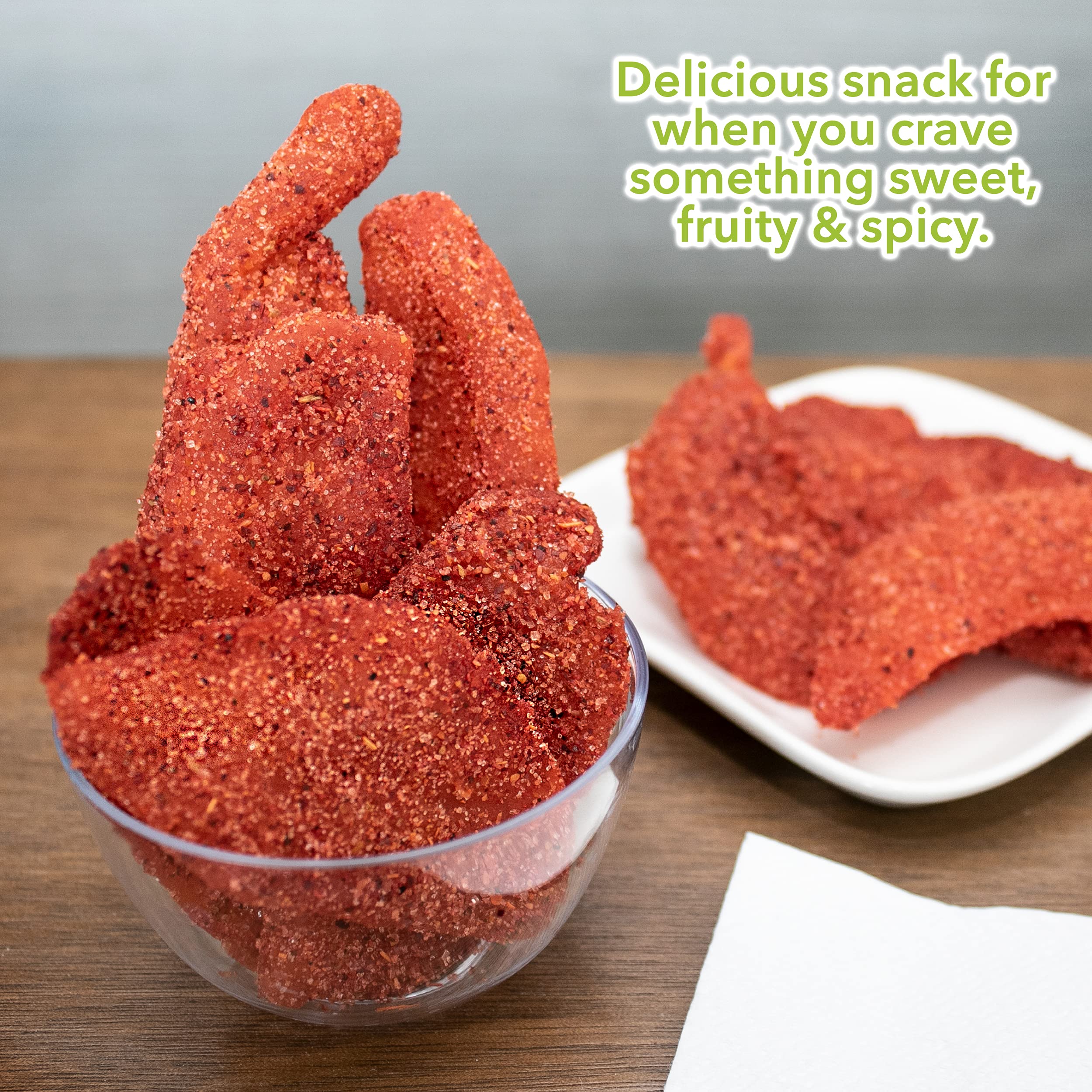 Balmoro Spicy Chili Lime Dehydrated Mango Slices - 8.8 oz Dried Mango with Chili & Lime - Healthy Vegan Snack for Hiking, Office, or Movie Night - Gluten-Free Sweet & Spicy Fruit Treat