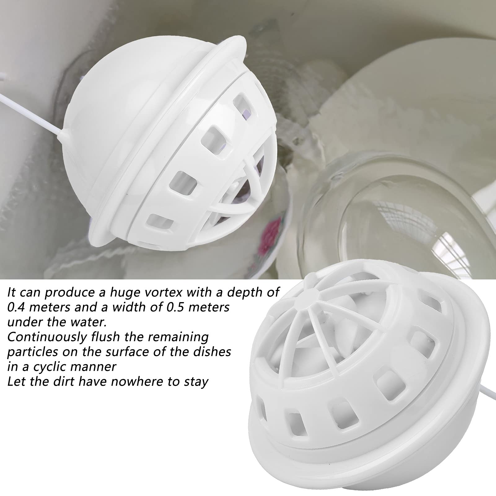 Portable USB-Powered Dishwasher with Suction Cups - Compact Countertop Dishwasher for Kitchen, RV, Camping & Small Apartments - White (Ideal for Restaurants, Dorms & Outdoor Use)