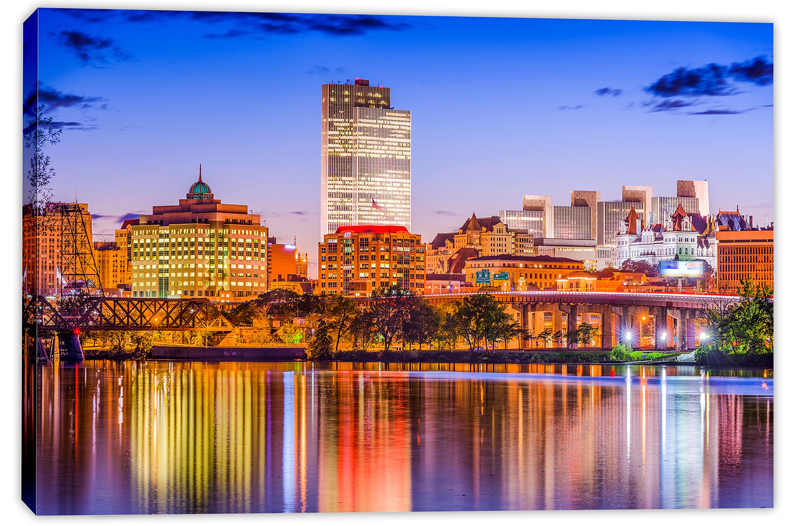 54x36 Albany New York USA Canvas Print Wall Art - Home Decor, Office Decor, Living Room & Bedroom Wall Decoration