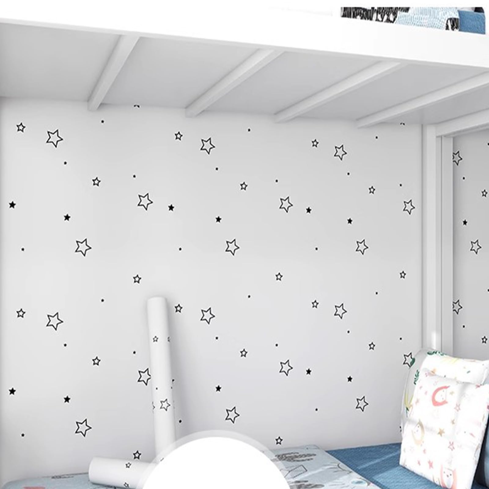 Waterproof Self-Adhesive Peel and Stick Wallpaper - Removable Vinyl Wallpaper for Bedroom, Kitchen, Bathroom - Easy to Install & Remove - White, 0.6x3m - Perfect for Home Decor & DIY Projects