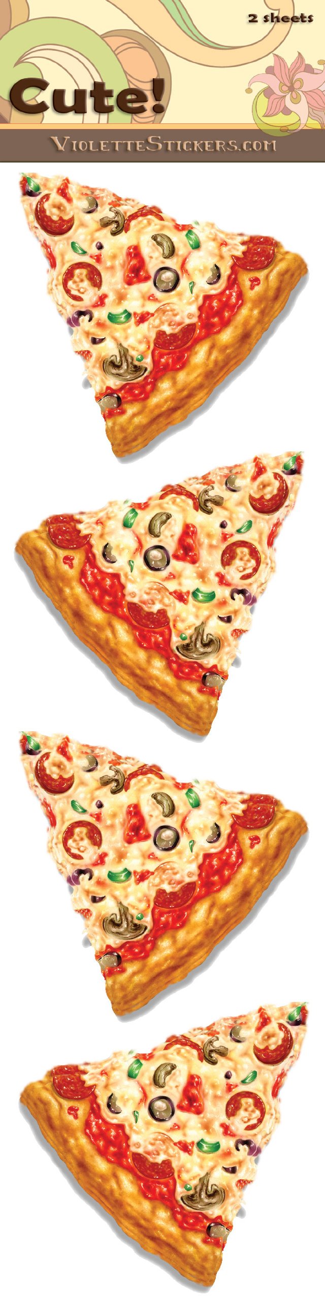 Adorable Pizza Stickers for Scrapbooking, Journals & DIY Crafts - Fun Food-Themed Decorative Stickers for Kids & Adults
