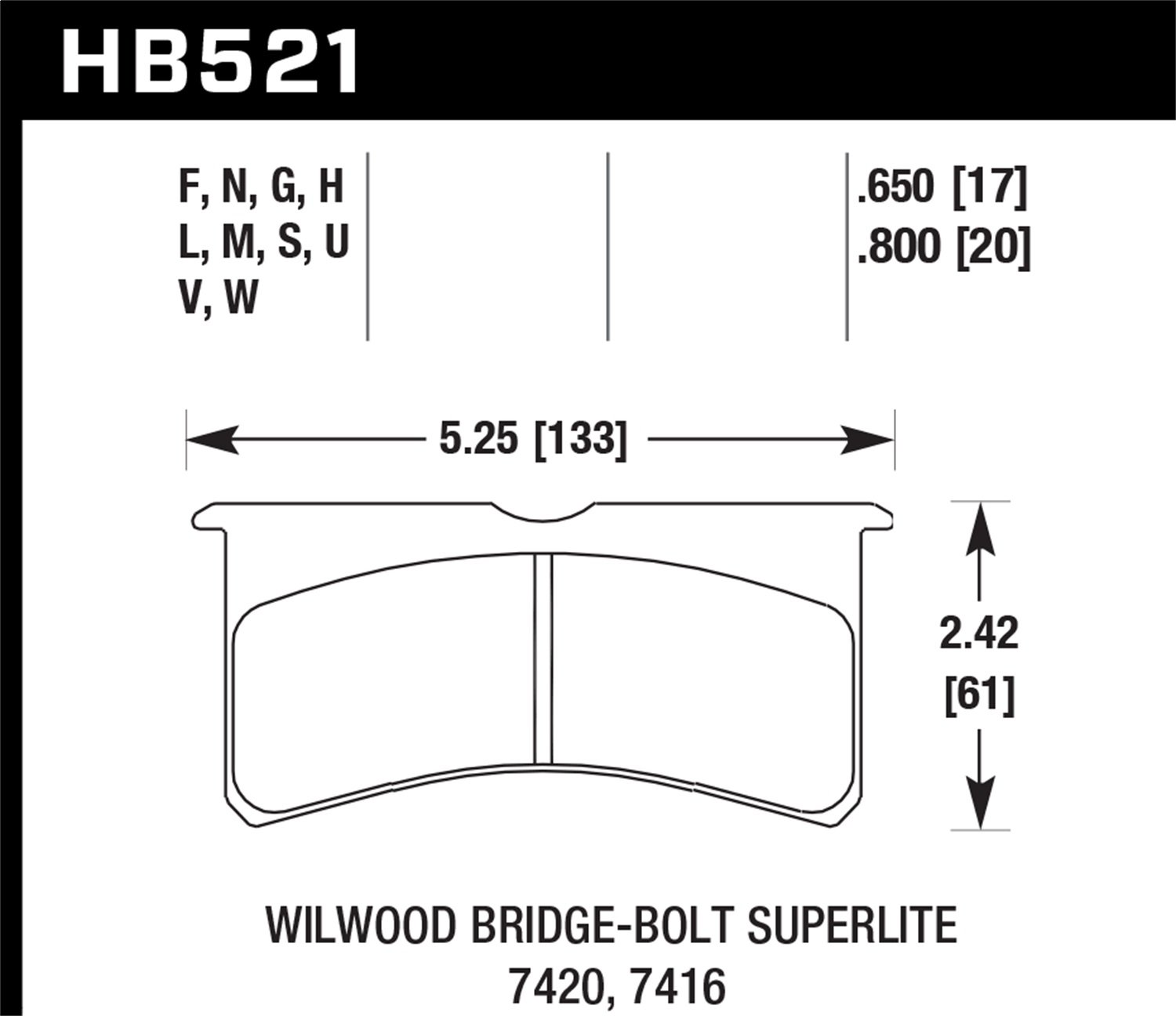 HB521G.650 DTC-60 Motorsport Brake Pads - High Performance Racing Brake Pads for Track & Competition Use - Perfect for Drift, Road Racing, and Autocross