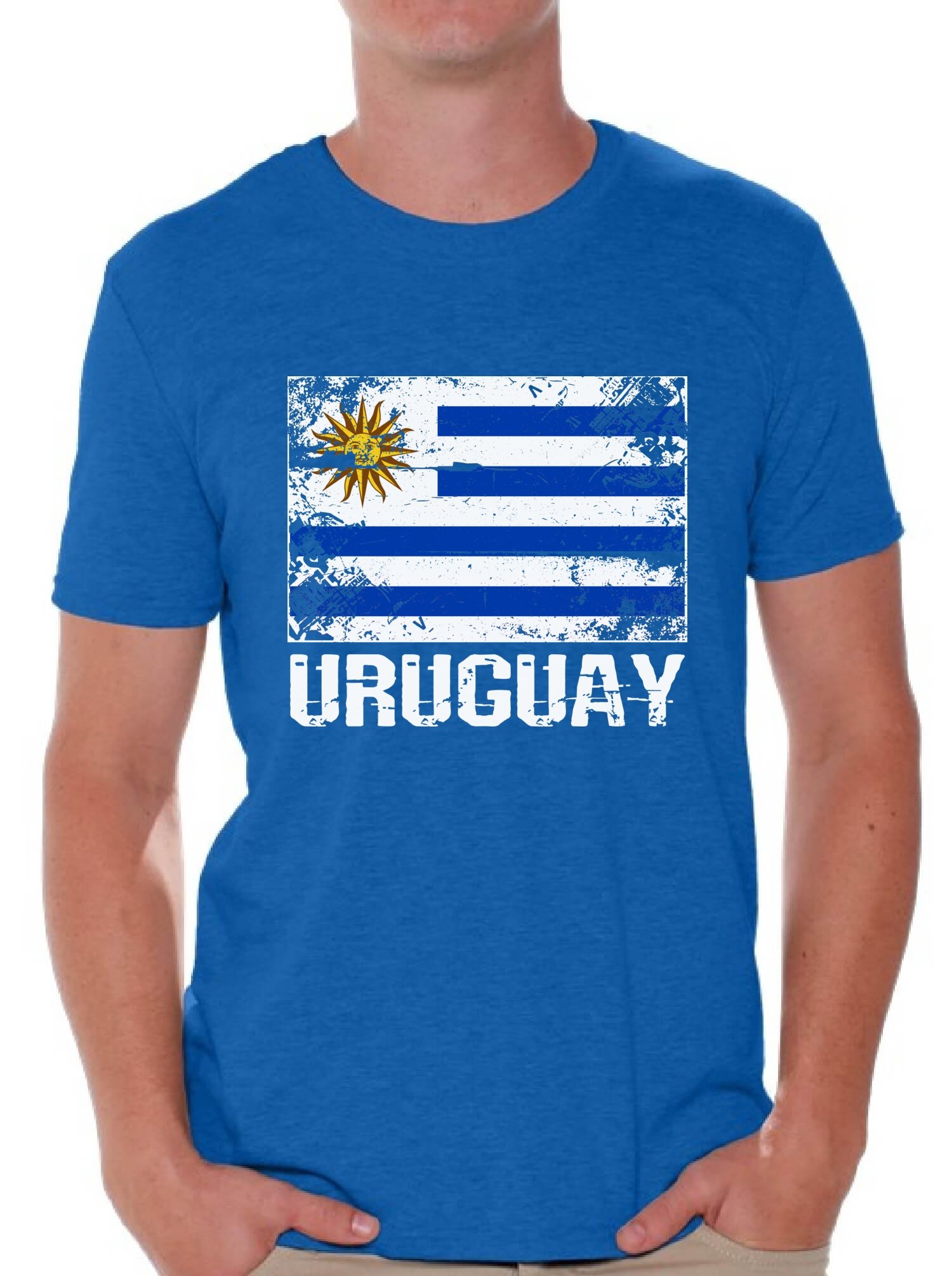 Uruguay Flag T-Shirt for Men - Patriotic Uruguay Soccer Fan Gift - Perfect for World Cup, National Pride & Casual Wear