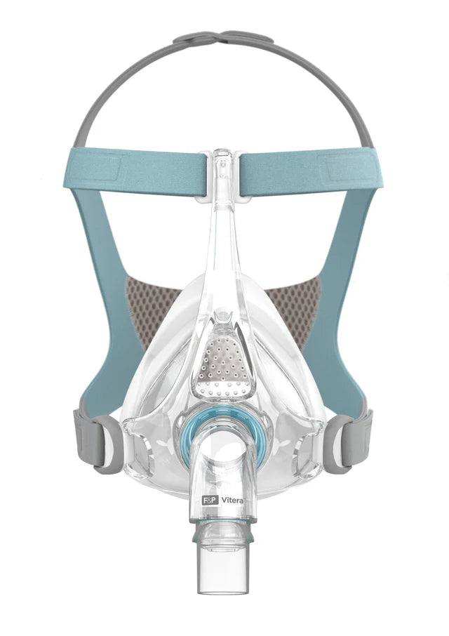 ResMed F&P Vitera Full Face CPAP Mask for Sleep Apnea Treatment - Comfortable Nasal Cushion with Headgear for Nighttime Therapy (Home & Travel Use)