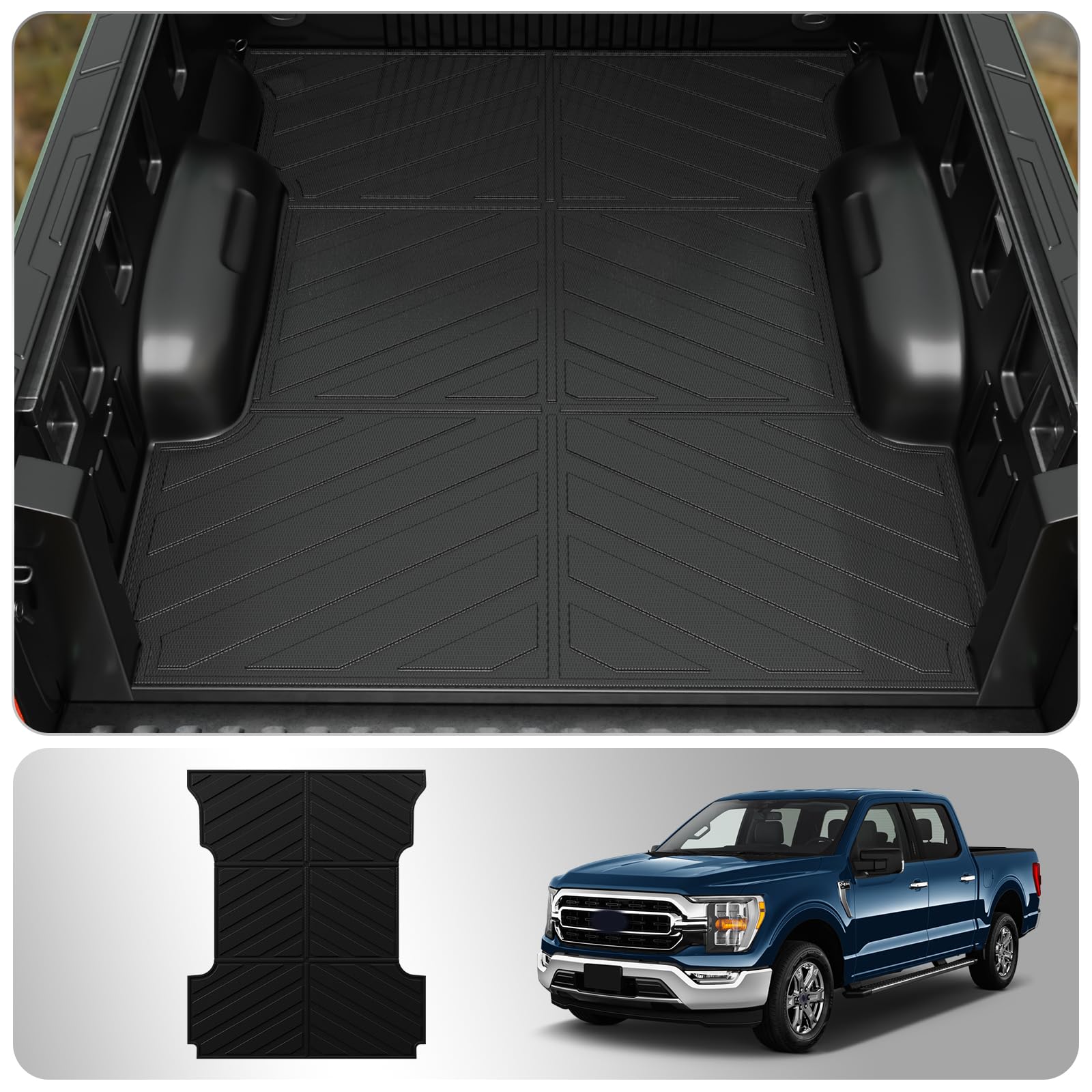 Upgraded TPE All-Weather Truck Bed Mat for 2015-2024 Ford F150 6.5FT Longer Bed | Heavy Duty Bed Liner Accessories | Perfect for Hauling, Camping & Off-Road Protection