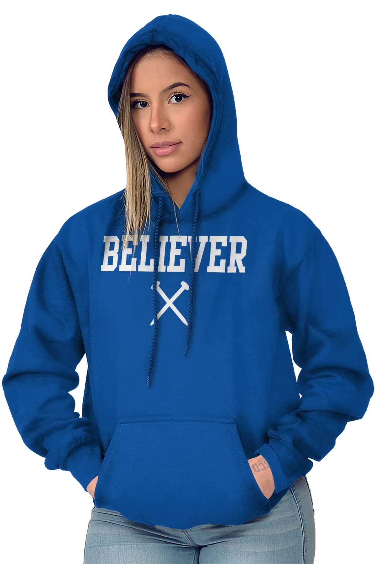 Christian Cross Hoodie Sweatshirt for Women & Men - Teaze Believer Classic Design - Perfect for Church, Bible Study & Faith-Based Events
