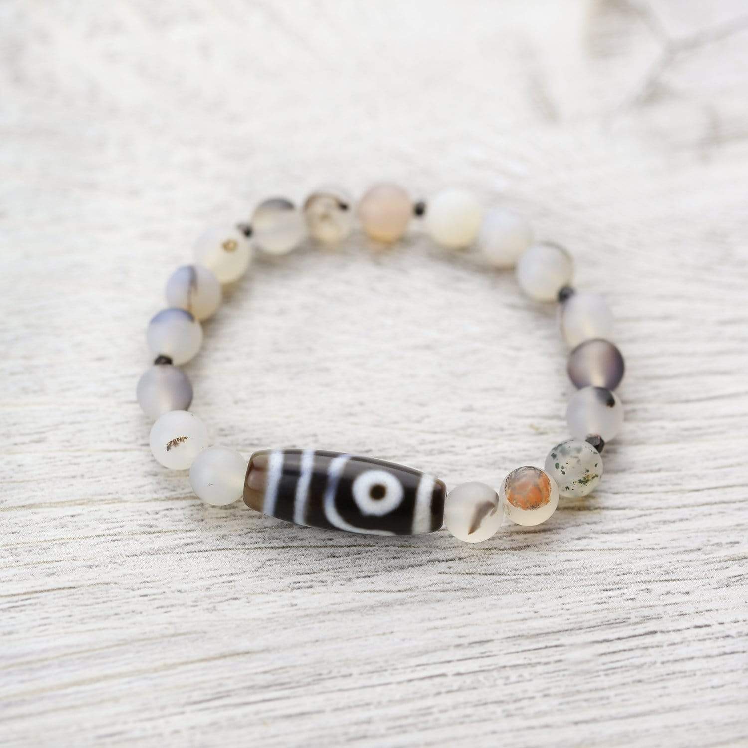 Harmony Dzi Bead Bracelet - Tibetan Buddhist Protection & Good Luck Jewelry for Men & Women - Perfect for Meditation, Yoga & Spiritual Healing