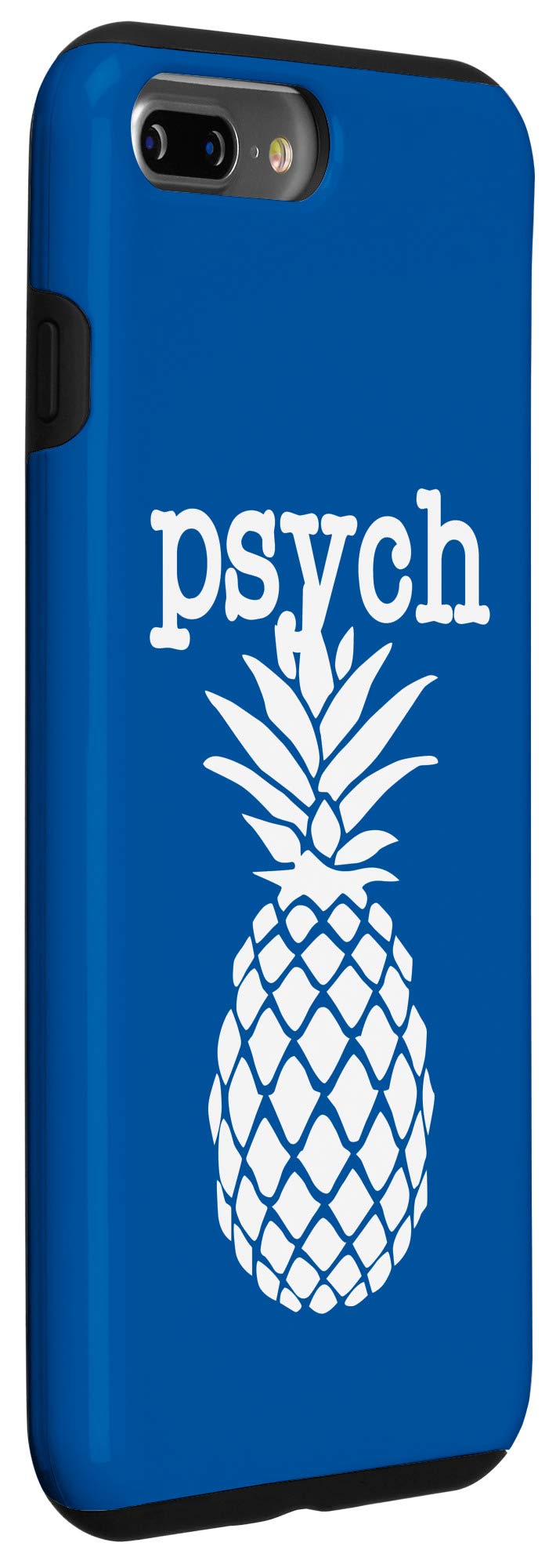 Funny Pineapple Fruit Graphic iPhone 7 Plus/8 Plus Case - Durable Protective Cover with Blue Psychedelic Design - Perfect for Beach Vacation, Summer Outings & Tropical Theme Parties