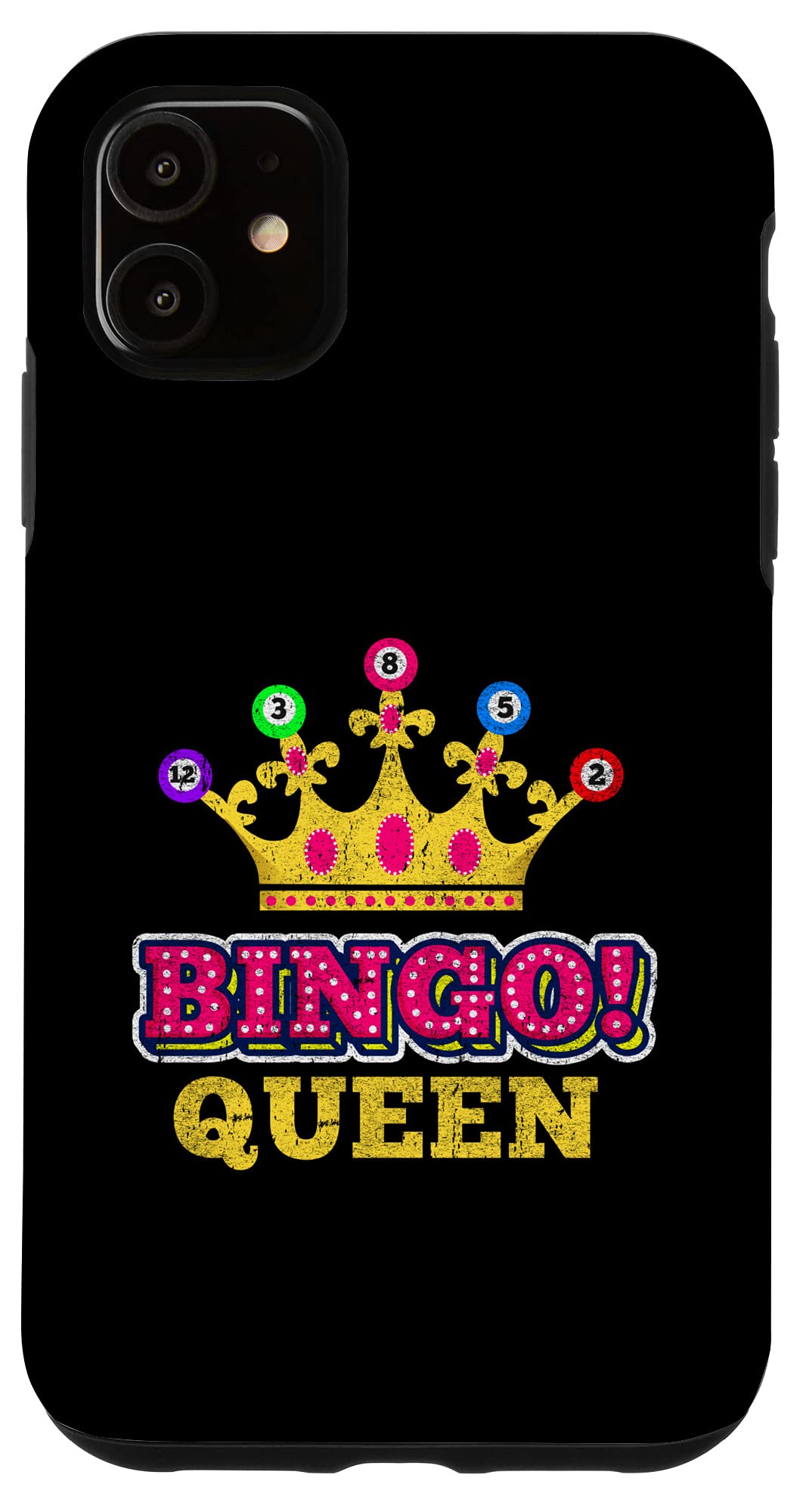 Vintage iPhone 11 Case for Bingo Lovers - Retro Bingo Queen Design Phone Cover - Perfect for Bingo Nights, Game Parties & Casual Use