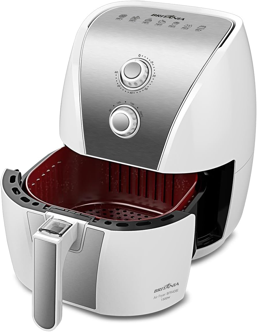 Britânia BFR40BI Redstone 5L Air Fryer 1500W 127V - Healthy Oil-Free Cooking for Family Meals, Snacks & Quick Meals
