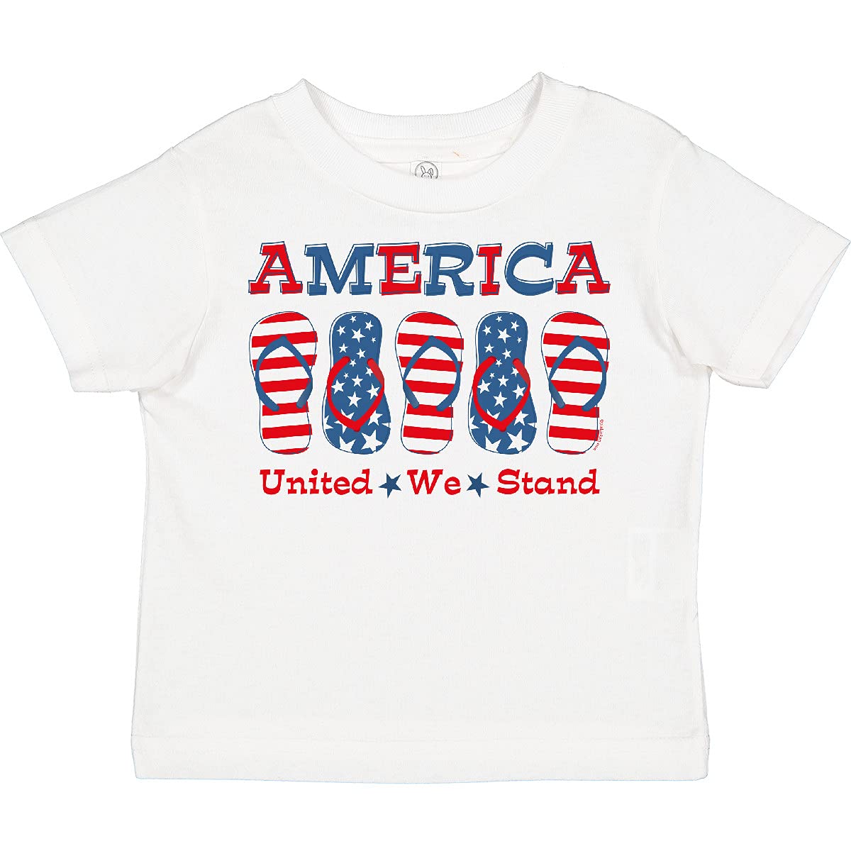 Inktastic Flip Flop America Toddler T-Shirt - Patriotic Kids' Graphic Tee for Boys & Girls - Perfect for Summer, Beach, and 4th of July Celebrations