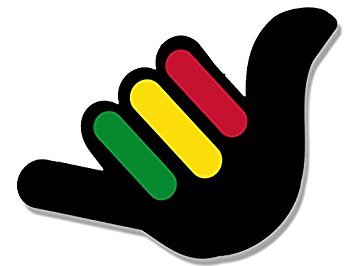 Rasta Reggae Hand Magnet - 4x4 Inch Hang Loose Hand Shaped Magnet with Rasta Stripes - Perfect for Fridge, Locker & Cannabis Accessories Decoration