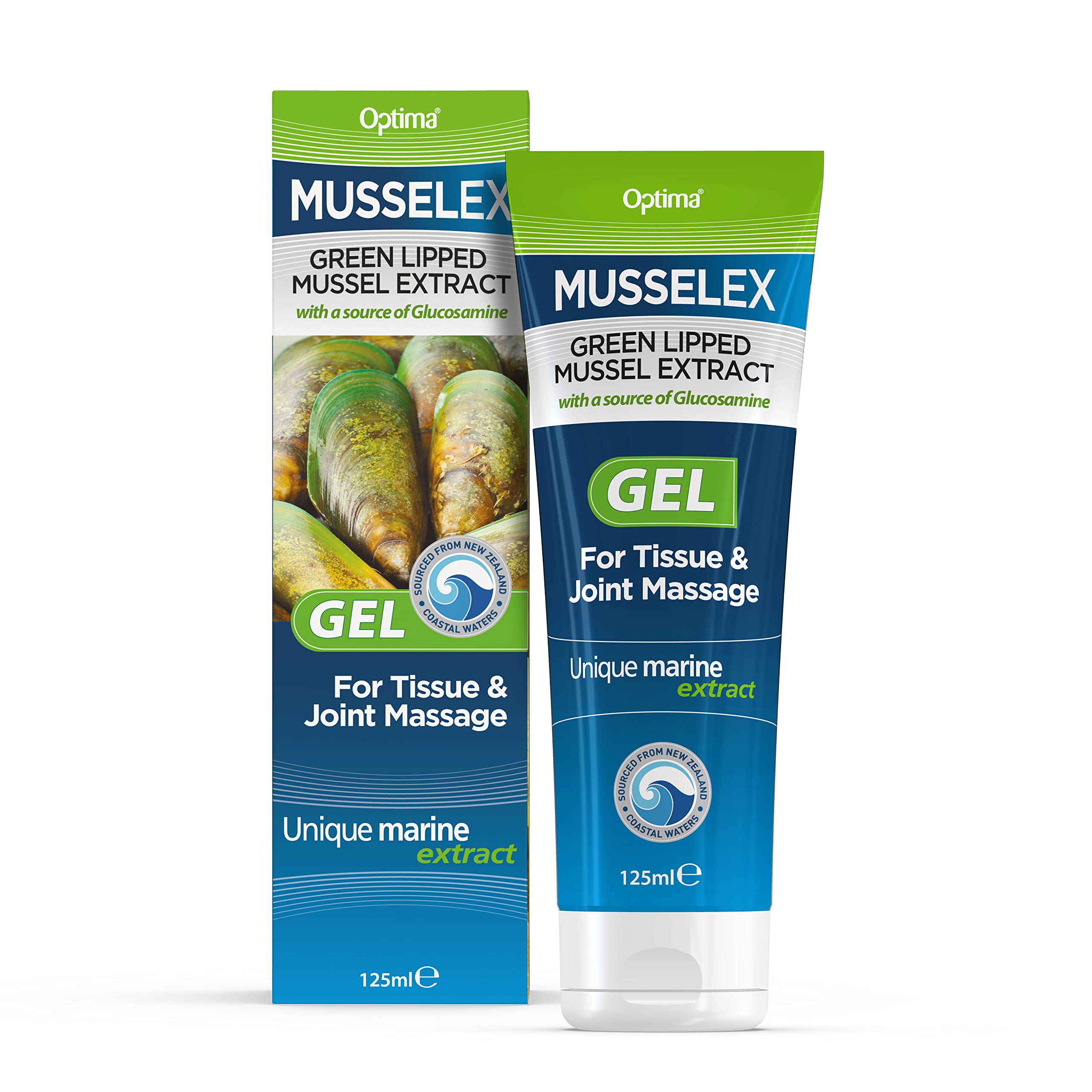 Optima MusselEx Gel - Natural Green Lipped Mussel Extract for Joint & Muscle Relief - Cruelty-Free Tissue Massage Gel (125ml) - Perfect for Athletes, Arthritis Sufferers & Post-Workout Recovery