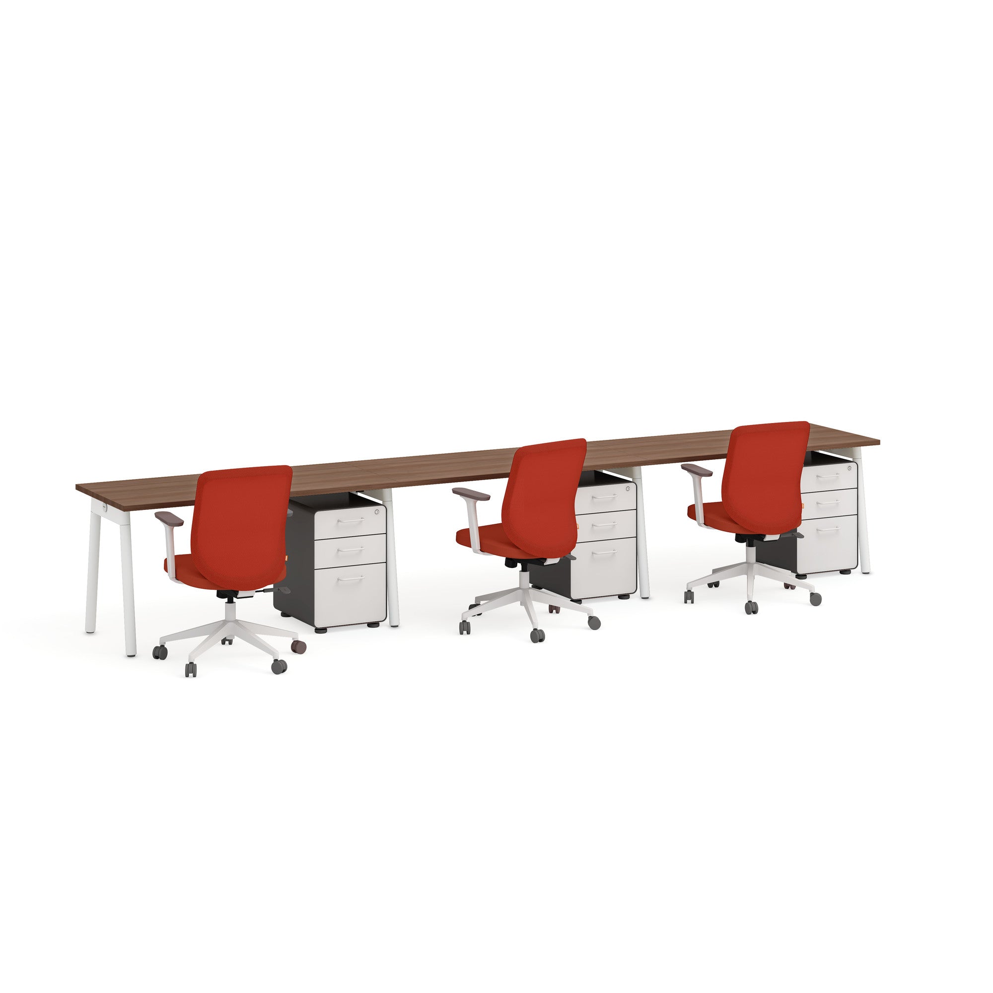 Series A Single Desk for 3 - Modern Office & Home Study Desk for Small Spaces - Perfect for Remote Work, Online Classes & Shared Workspaces