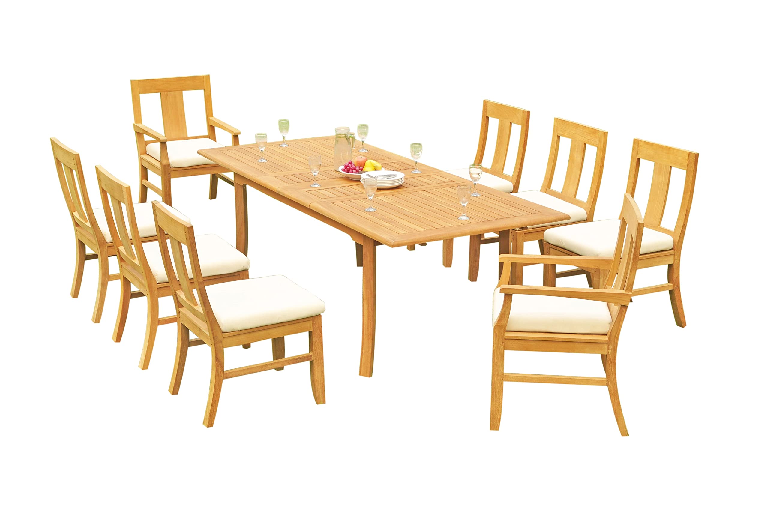 Premium 9-Piece Outdoor Teak Patio Dining Set with 94
