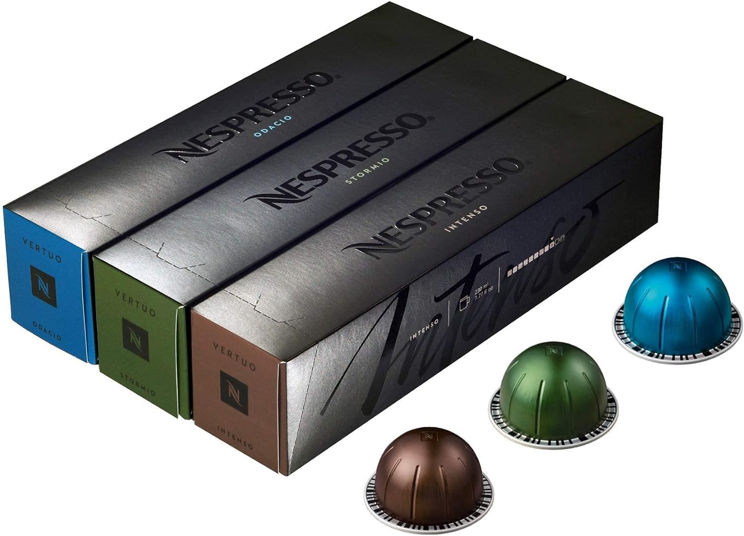 Nespresso VertuoLine Double Espresso Coffee Capsules - Gluten Free Chiaro & Scuro Blend - 20 Pods for Home & Office Use