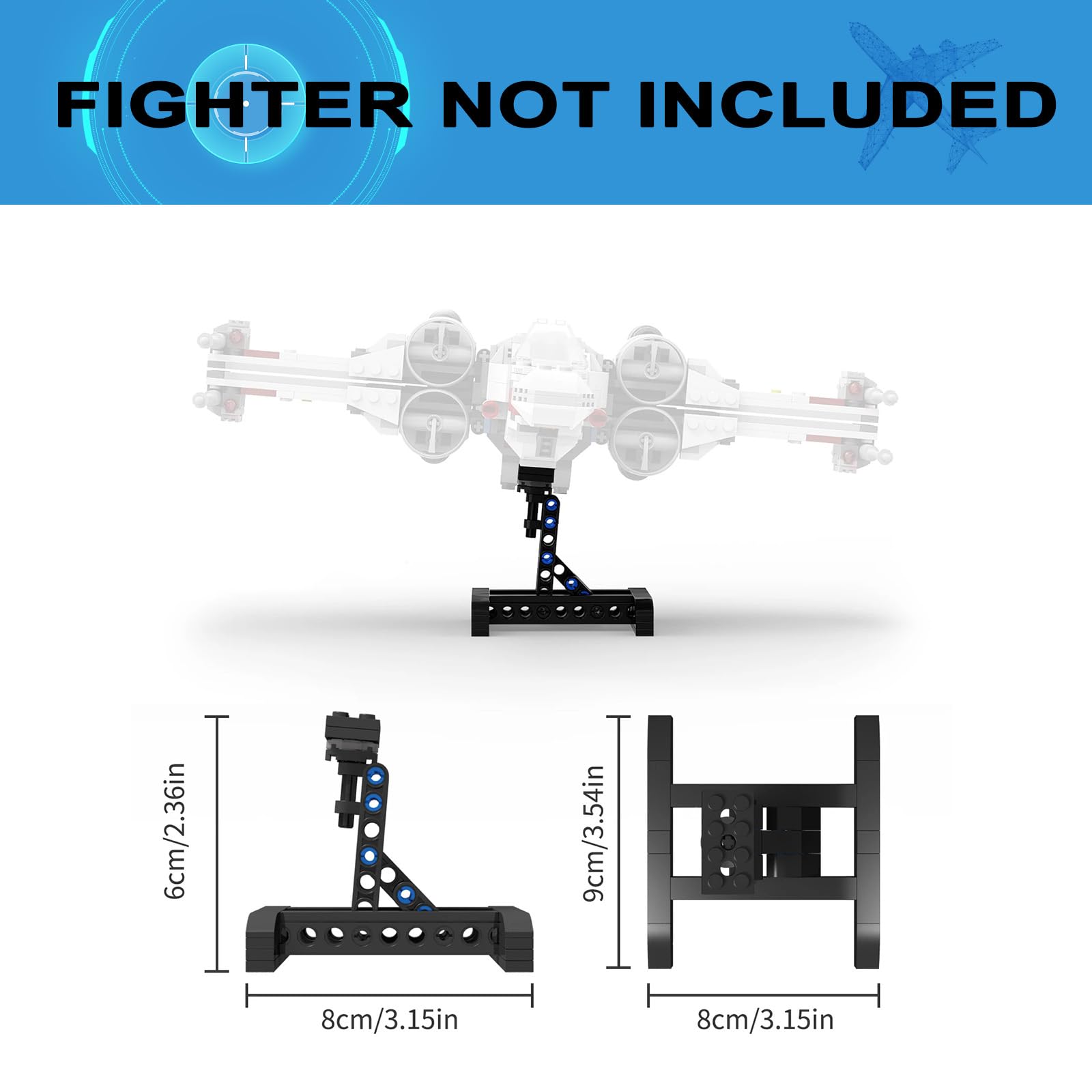 Lego Star Wars X-Wing 75301 & Mando N-1 Fighter 75325 & TIE Bomber 75347 Display Stand - 50PCs Multifunctional Building Blocks Toy Holder for Adults & Kids | Perfect for Showcase, Collection & Play