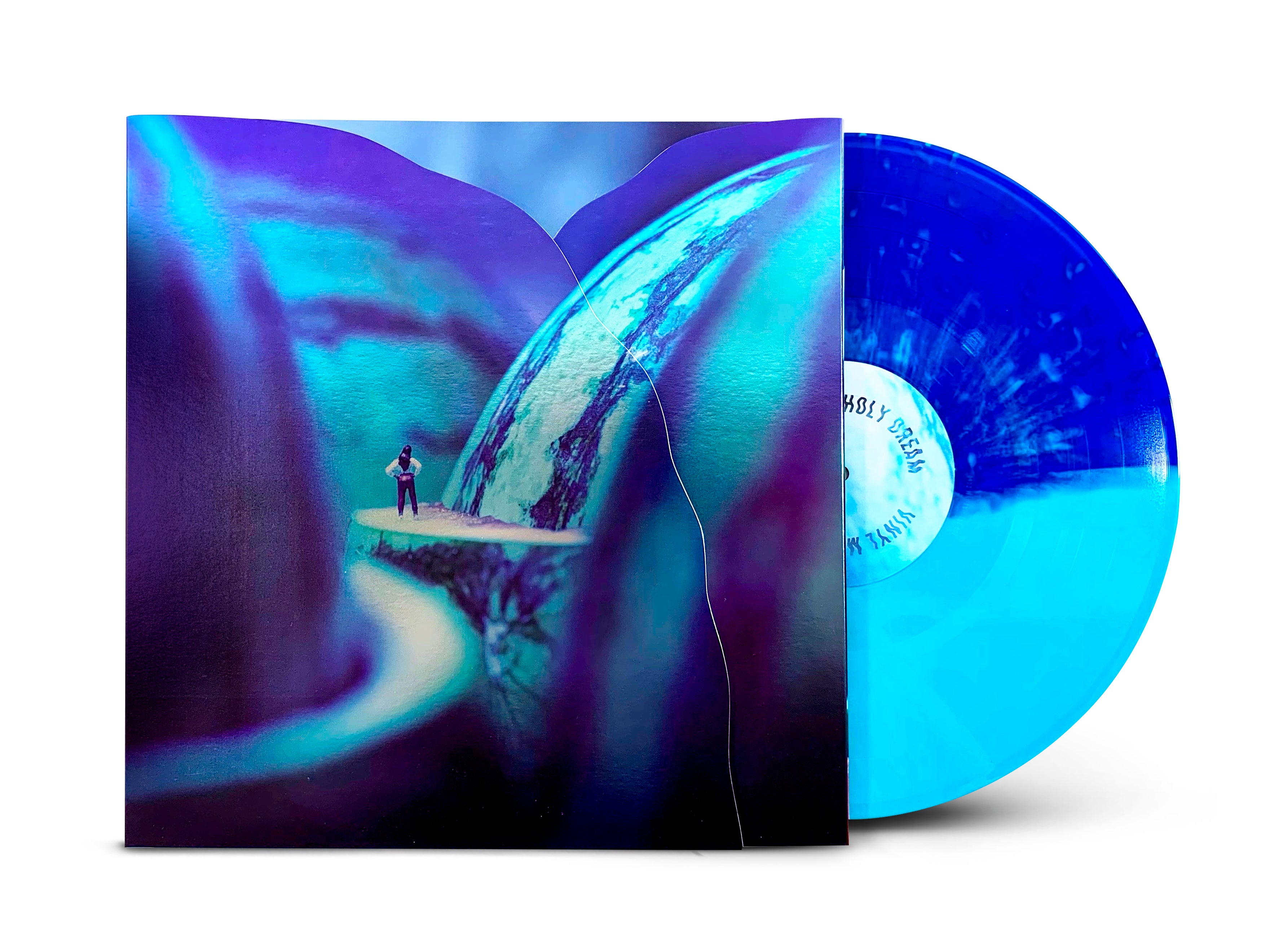 Standard // Dark and light blue split vinyl with splatter