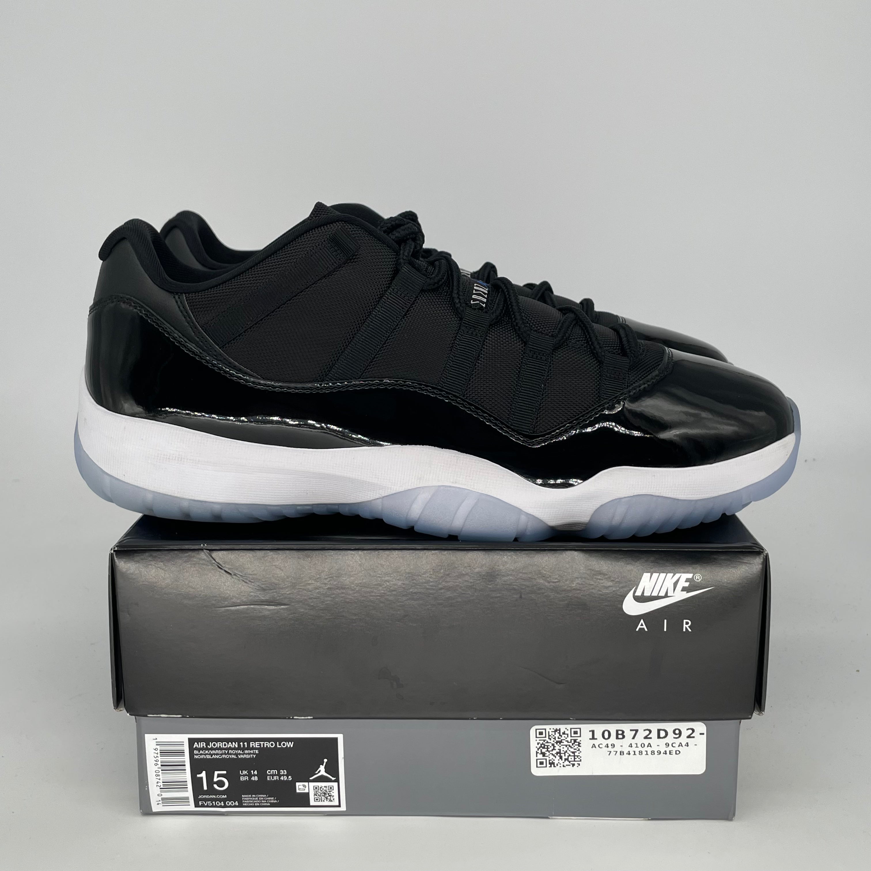 Original Air Jordan 11 Low Space Jam Basketball Shoes - Men's Size 15 (FV5104-004) | Retro Sneakers for Casual Wear & Court Performance