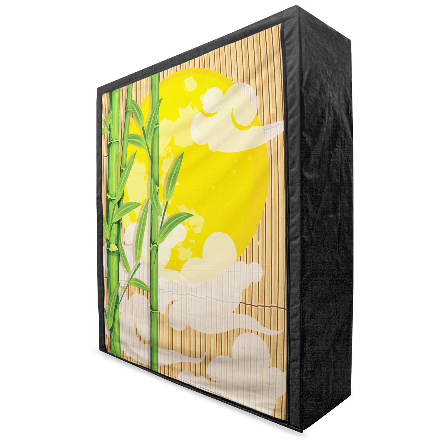 Ambesonne Asian Portable Fabric Wardrobe with Bamboo Tree Branches & Moon Design - 59