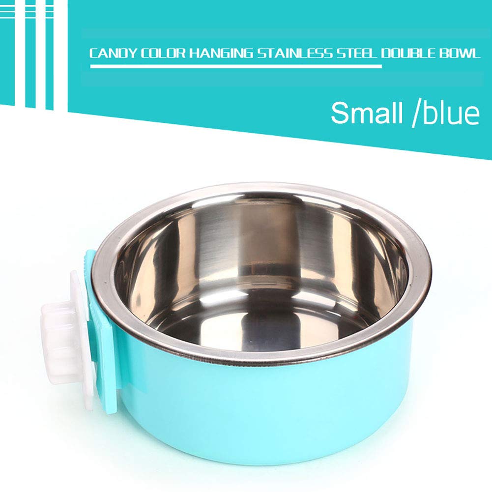 Luck Dawn Stainless Steel Removable Hanging Pet Bowl - Crate Food & Water Dish with Bolt Holder for Dogs, Cats, Rabbits, Birds & Small Animals | Perfect for Cages, Kennels & Travel Use