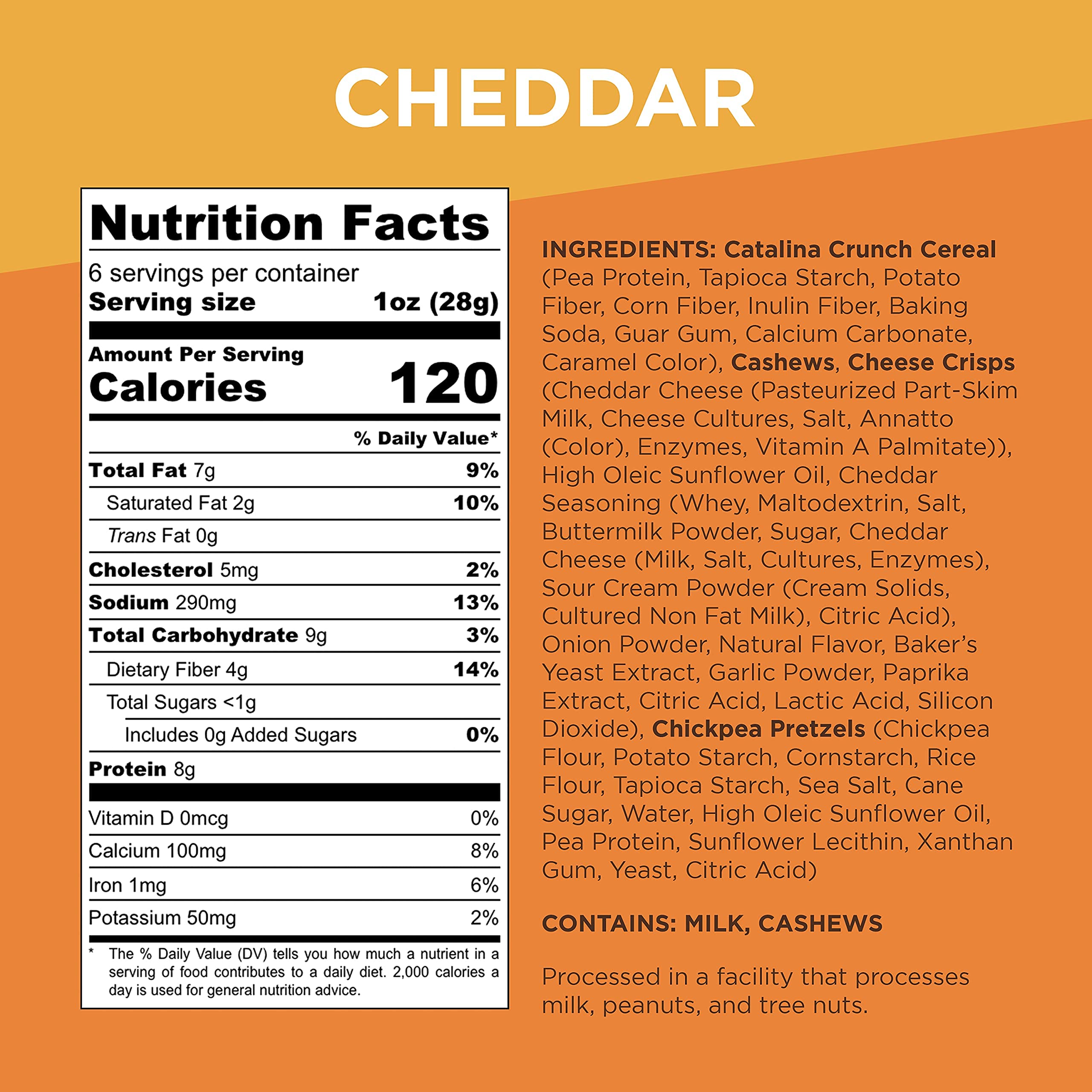 Catalina Crunch Mix Cheddar Keto Snack Mix – Low Carb, High Protein, Gluten Free, Keto Friendly (6oz, Pack of 3) | Perfect for On-the-Go Snacking, Office Lunch, and Keto Diet Meal Prep