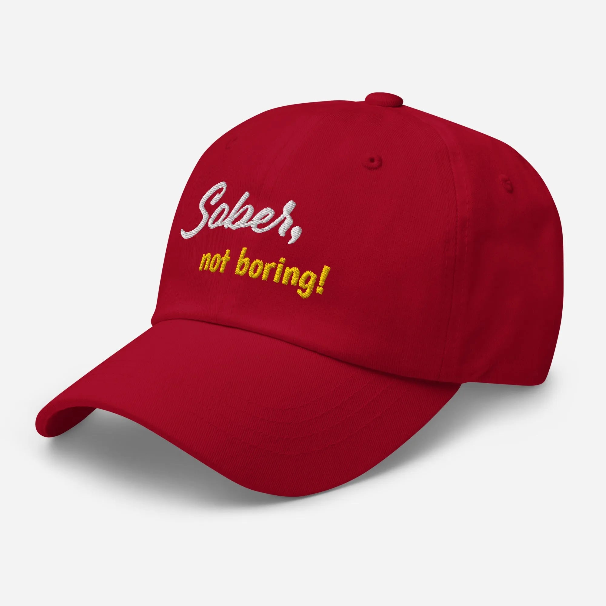 Sober Not Boring Embroidered Dad Hat - Stylish Unisex Baseball Cap for Men & Women - Perfect for Outdoor Activities, Sports, and Casual Wear