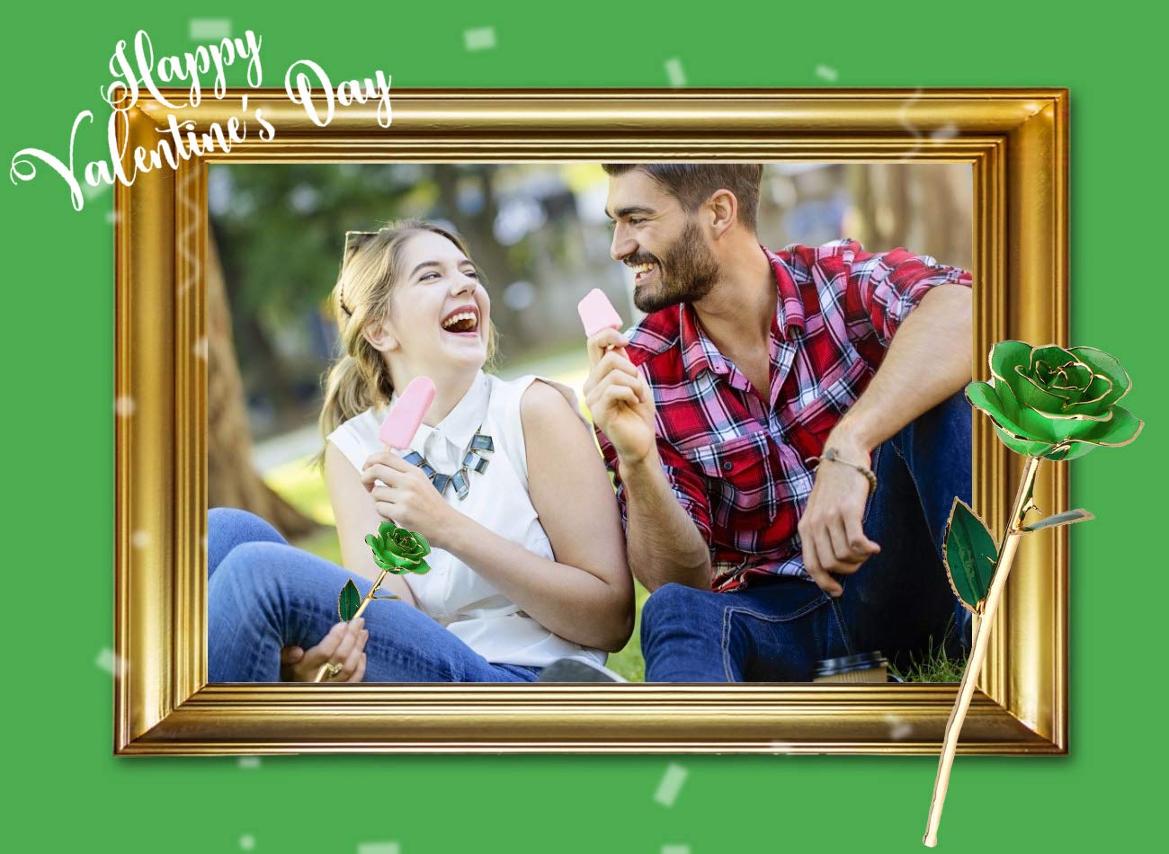 24K Gold Plated Green Rose - Eternal Preserved Flower in Elegant Stand, Perfect Gift for Wife, Mom, Grandma | Anniversary, Valentine's Day, Mother's Day Present | Home & Office Decoration