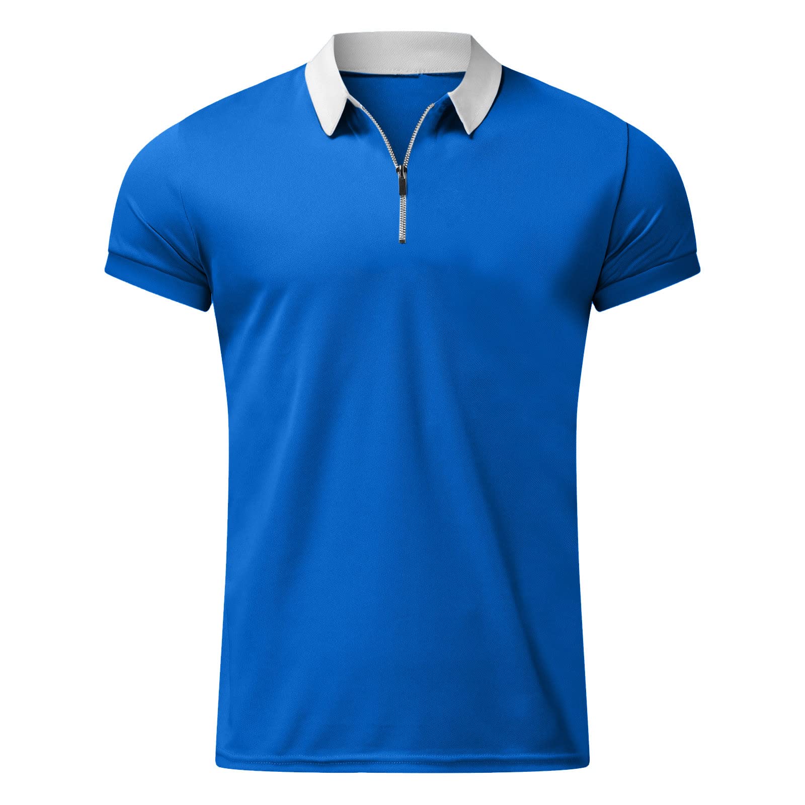 **Men's Slim Fit Polo Shirts - Short Sleeve Fashion Zipper Collar Business & Golf Shirts for Big and Tall - Perfect for Office, Casual Wear & Outdoor Activities**