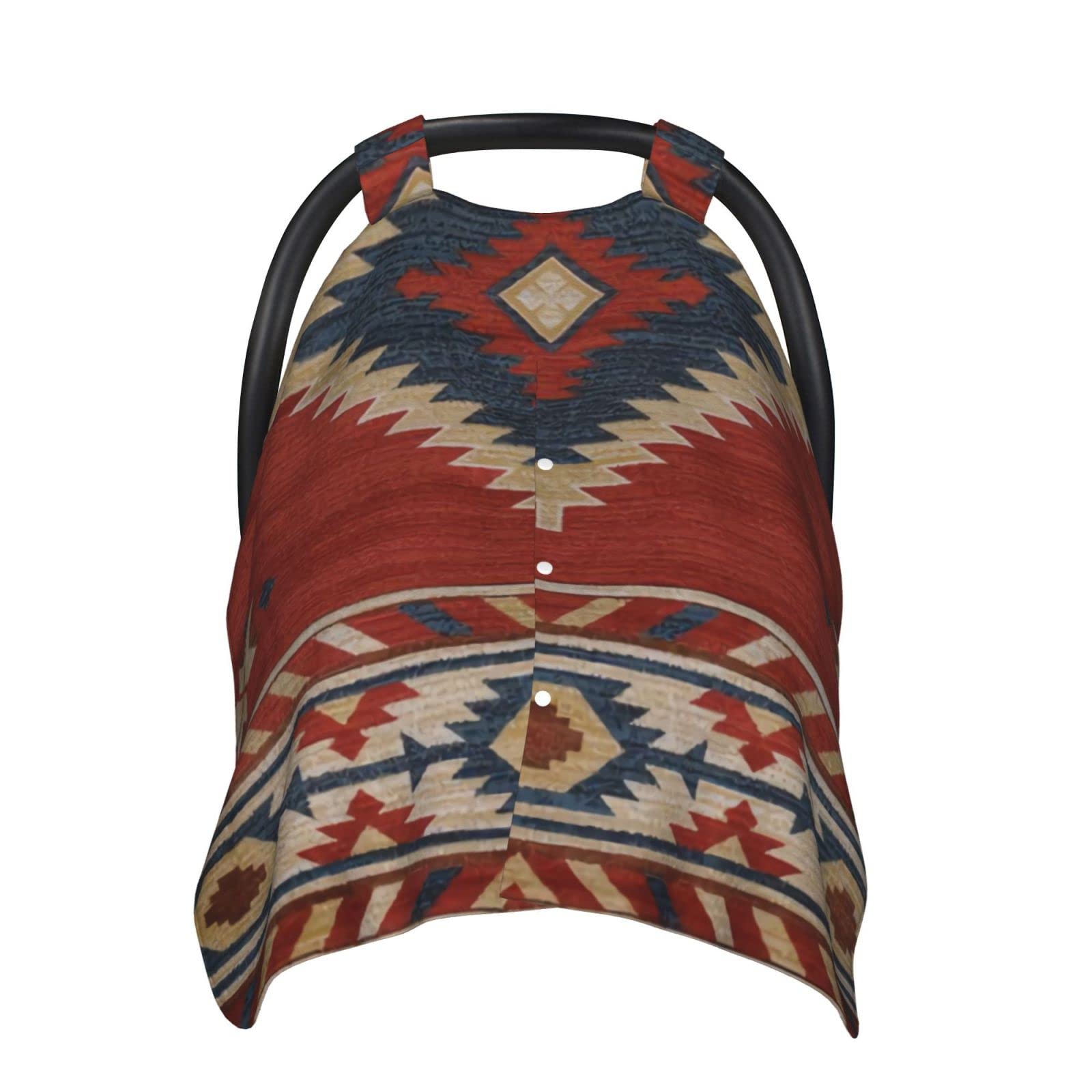 Southwestern Geometric Native American Baby Car Seat Canopy Cover - Multi-Use Nursing Cover for Newborns, Breastfeeding & Car Seat Protection - Perfect Baby Shower Gift for New Moms (Use in Cars, Strollers & Nursing in Public)