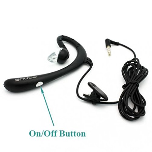 Wired Mono Headset with Mic - 3.5mm Single Earbud Over-The-Ear Headphone Compatible with Motorola Moto e6 | Hands-Free Calling for Business, Driving & Gaming