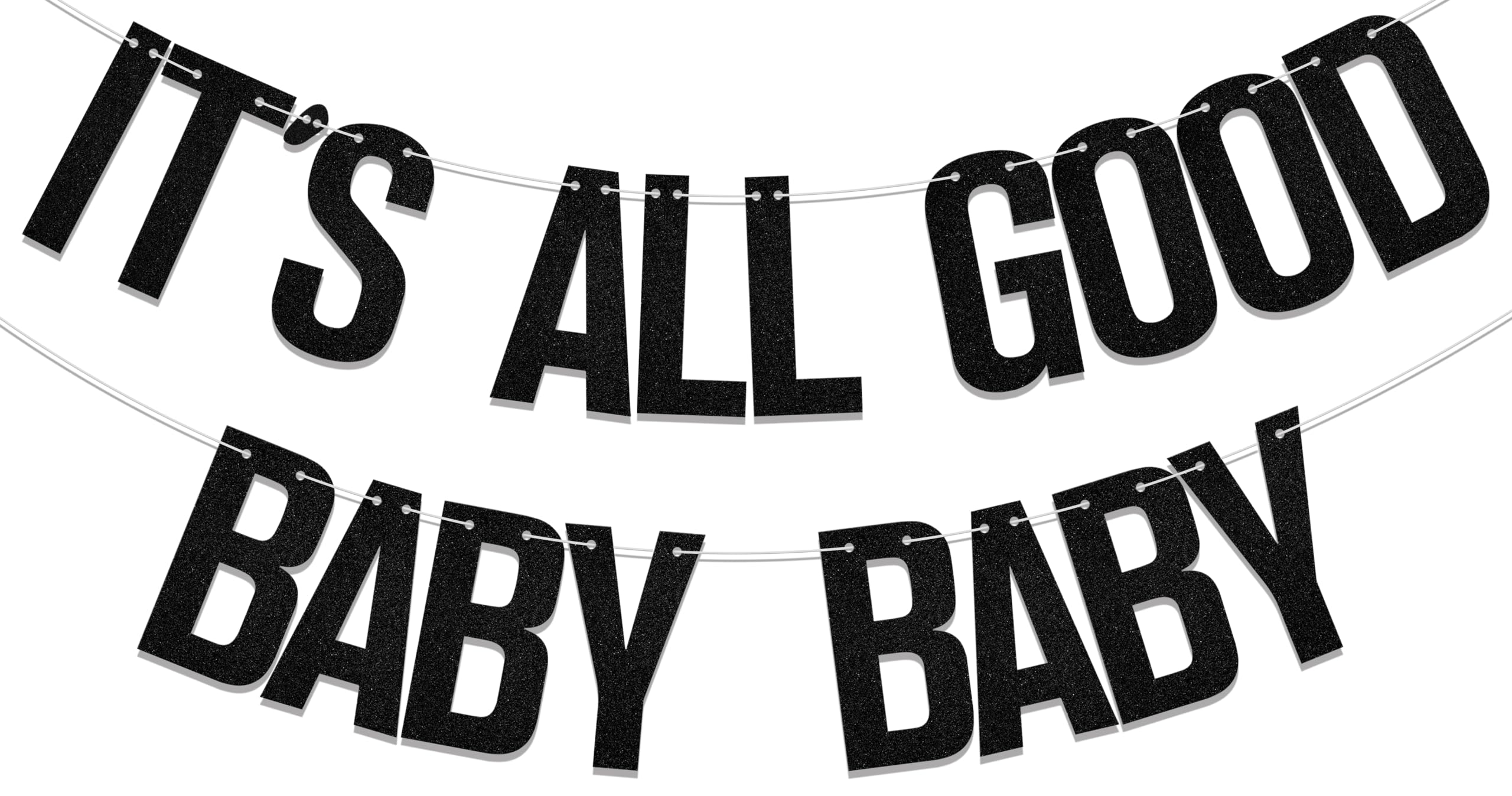 Black 'It's All Good Baby Baby' Banner - Hip Hop Party Decorations for The Notorious B.I.G. 90s Music Theme Birthday | Perfect for Biggie Smalls Themed Parties, Rap Celebrations & 90s Throwback Events