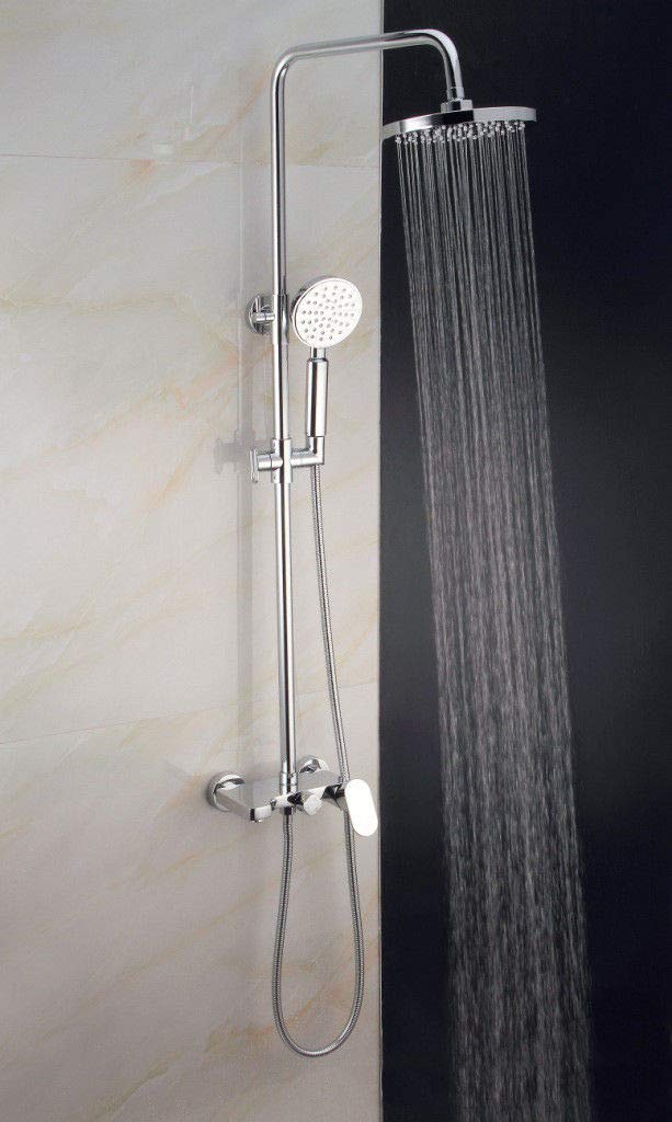KaO0YaN Full Copper Round Top Spray Shower Set - Surface Mounted Handheld Shower Head with Lift Arm for Bathroom | Bath Accessories for Modern & Luxury Showers
