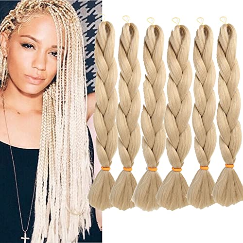 Jumbo Ombre Kanekalon Braiding Hair Extensions - 6 Bundles Synthetic Hair for Crochet & Box Braids (Light Brown) | Perfect for Protective Styles & Natural Hair Care