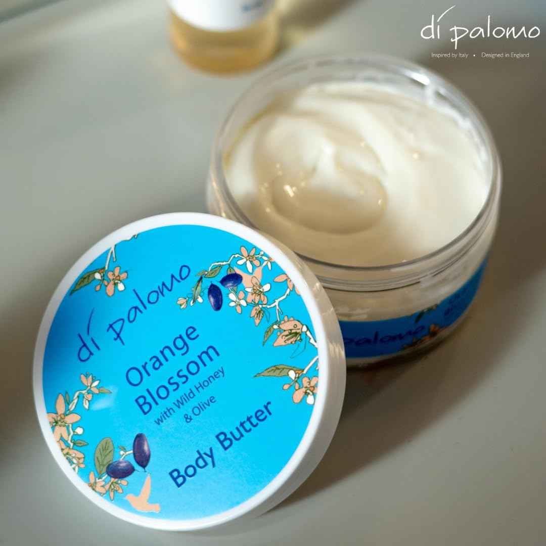 Di Palomo Orange Blossom & Honey Body Shea Butter 200ml - Luxurious Moisturizing Lotion for Women with Natural Hydration | Deep Nourishing Skincare & Body Cream for Dry Skin | Perfect for Daily Use, Gift Sets & Spa Treatments