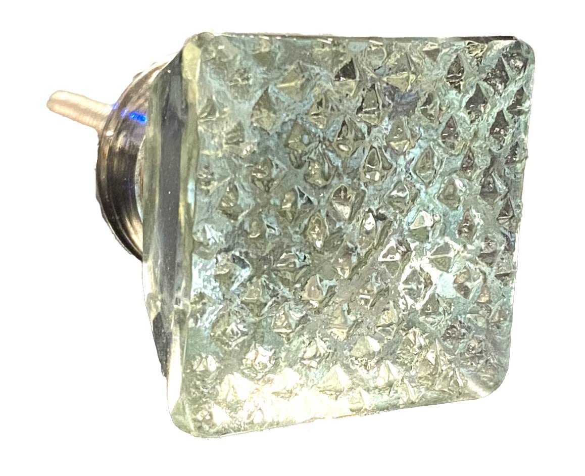 Clear Glass Square Knob for Furniture - Dressers, Cabinets & Desks