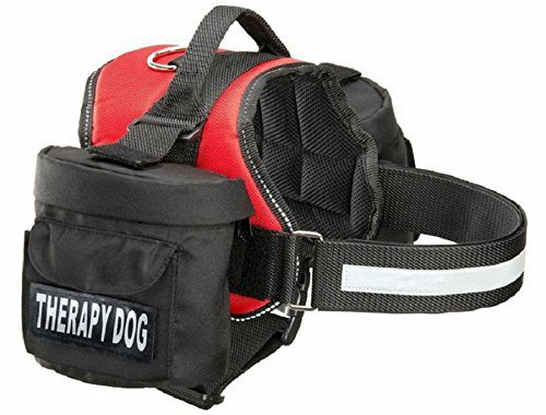 **Therapy Dog Harness with Removable Saddle Bag & 2 Patches – Adjustable Travel Carrier for Small to Medium Dogs – Perfect for Walking, Hiking & Outdoor Adventures**